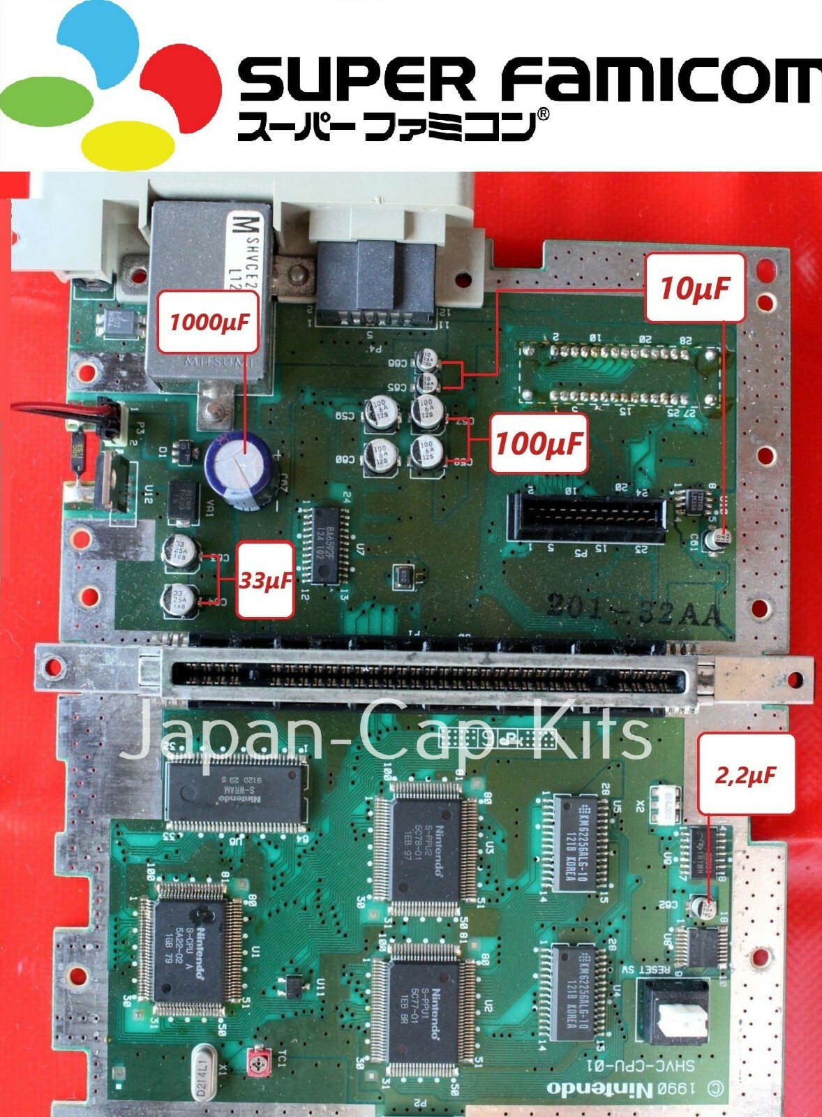 Super Famicom Cap Kit / SMD Restoration Kit / SHVC-CPU-01