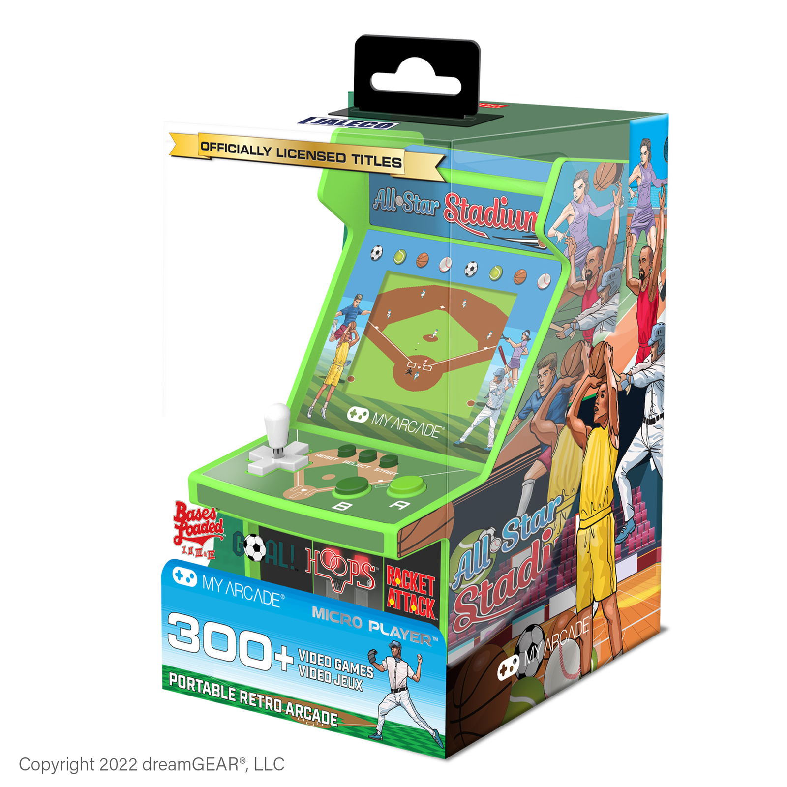 MY ARCADE All-Star Stadium Micro Player:6.75″ Mini Arcade Machine with 307 Games
