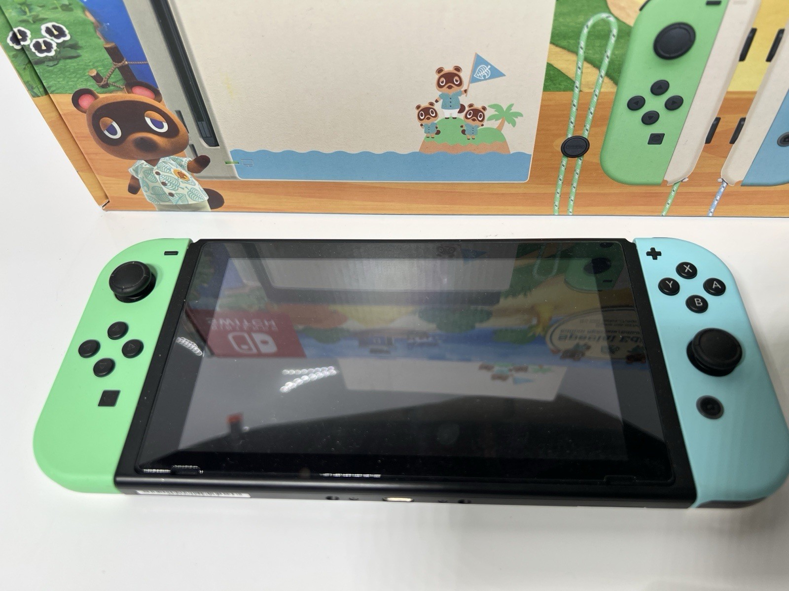 Nintendo Switch Handheld Console Animal Crossing Edition Excellent + 128gb SD