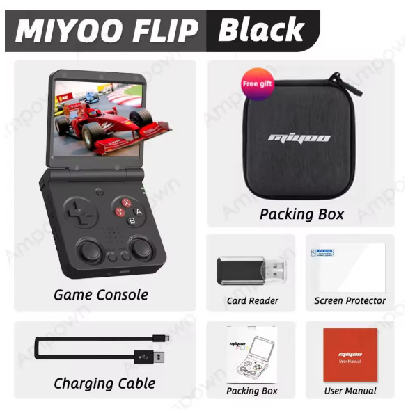 MIYOO Flip V2 Handheld Game Players 3.5”IPS Screen Linux System