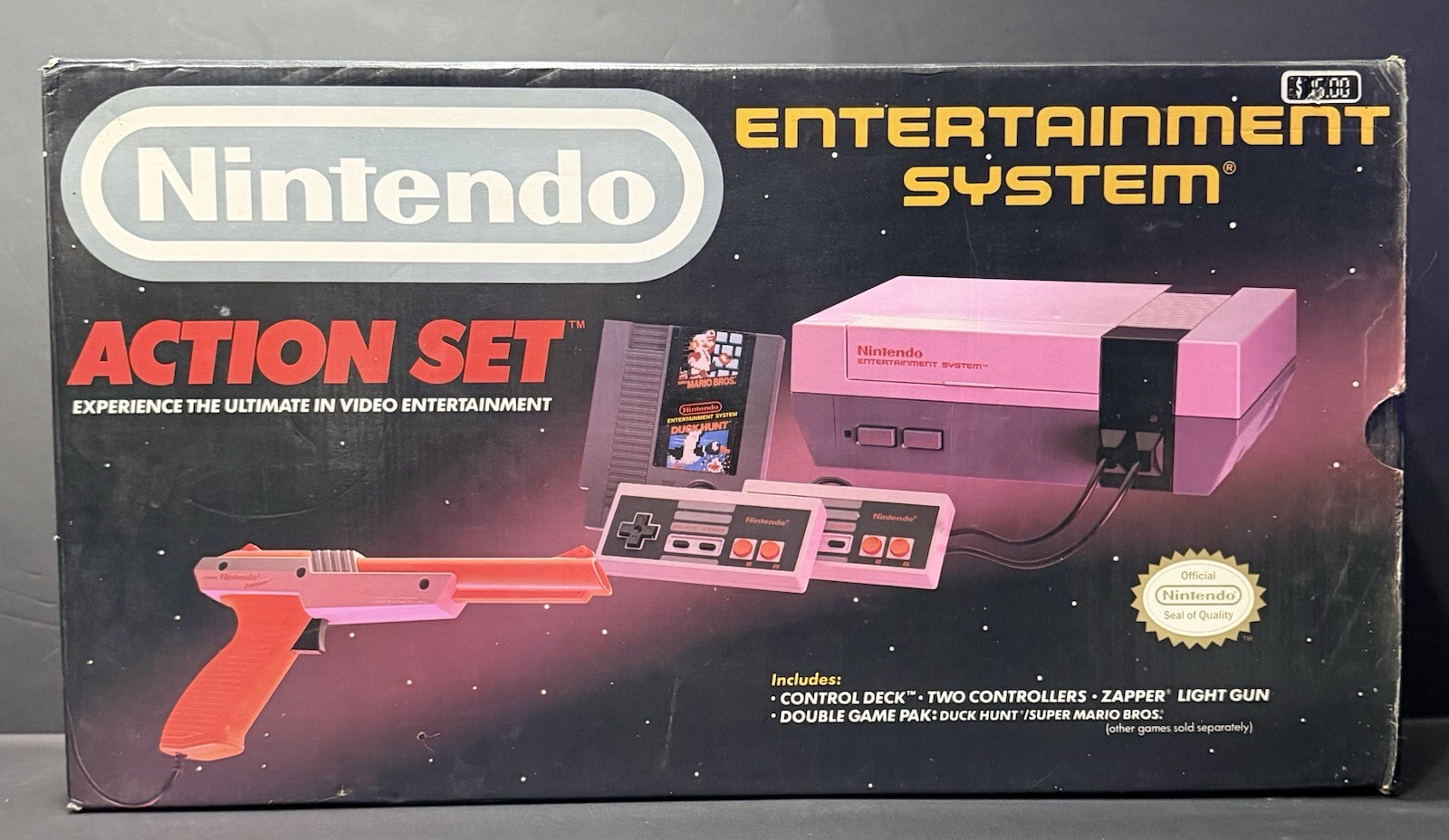 Nintendo NES Action Set Home Console Box & Styrofoam ONLY Good Condition
