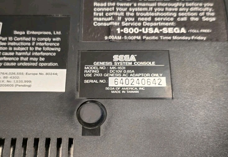 Original Sega Genesis System Model 2 Console Complete With Virtual Bart Game OEM