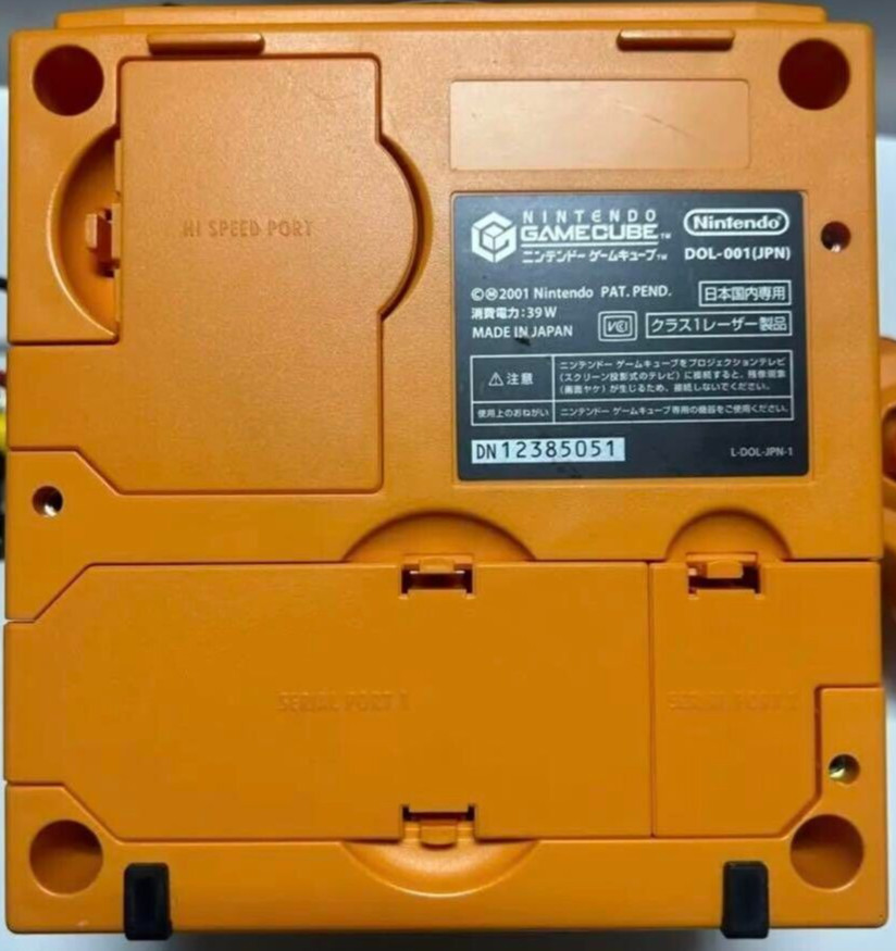 Nintendo GameCube Launch Edition Orange Game Console DOL-001 Adapter & AV Cable