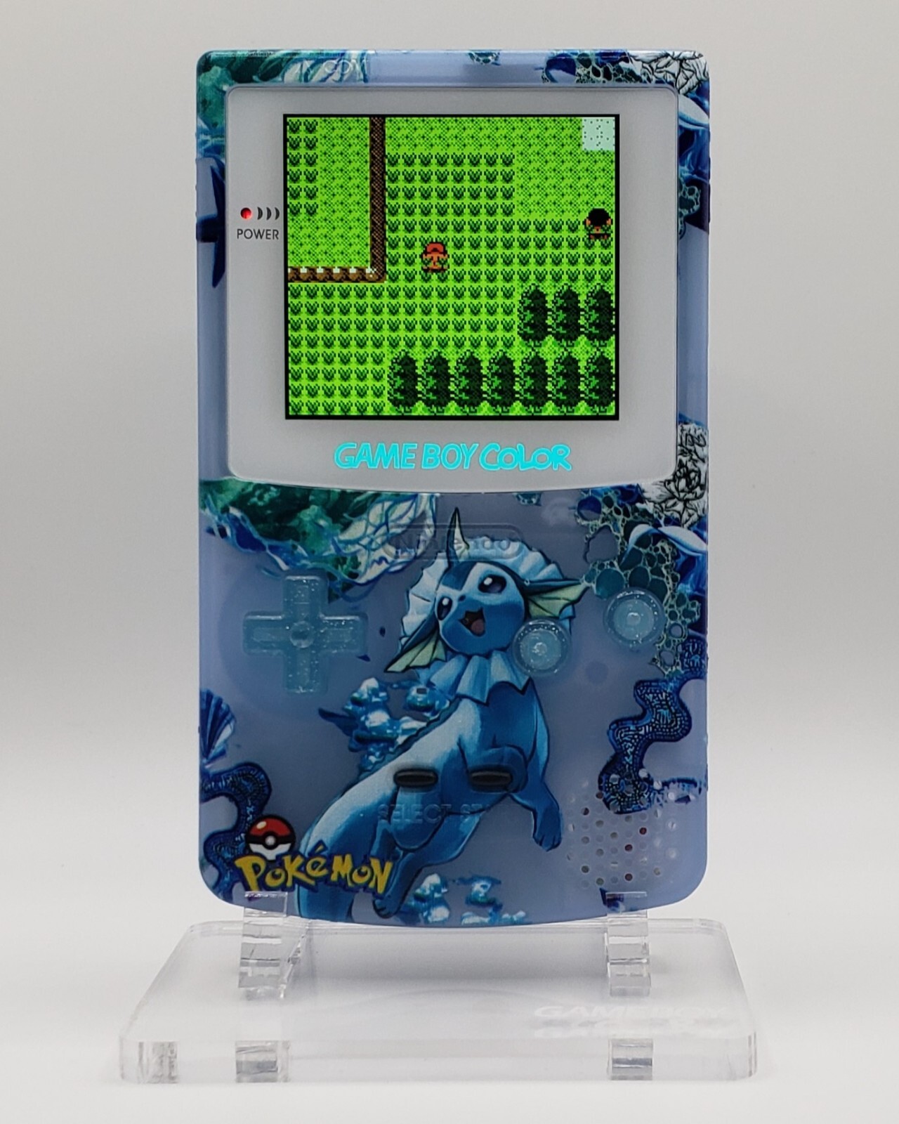 Funnyplaying IPS Backlit Gameboy Color & Case, GBC Custom Pokemon Vaporeon
