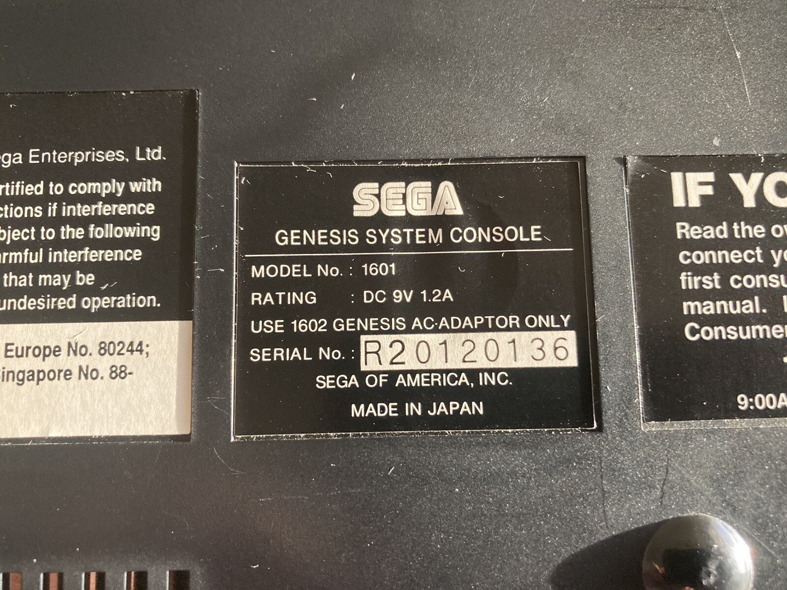 Sega Genesis 1 Console System – Black