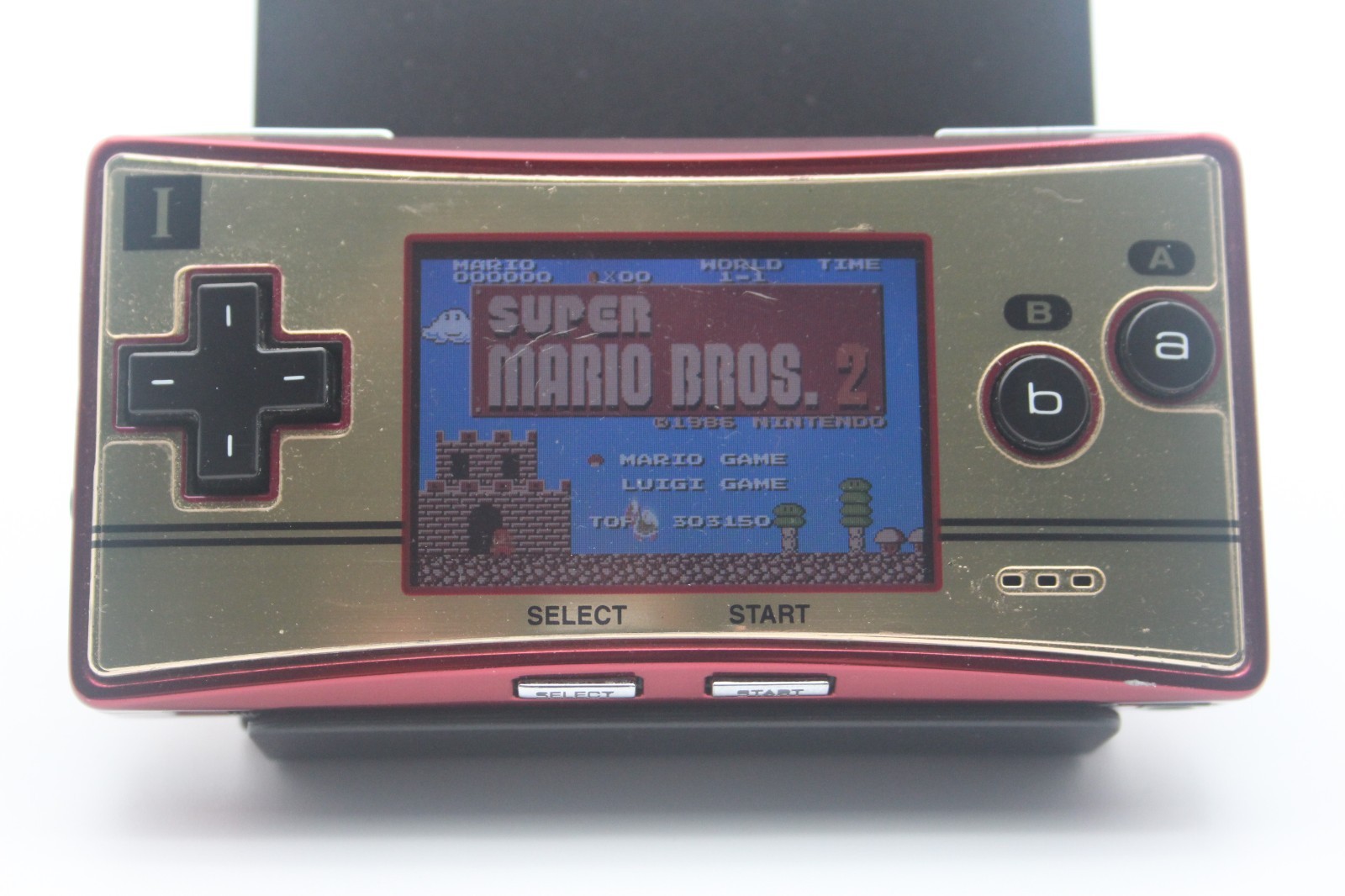 Nintendo GameBoy Micro Console Famicom 20th Anniversary Edition w/ Super Mario 2