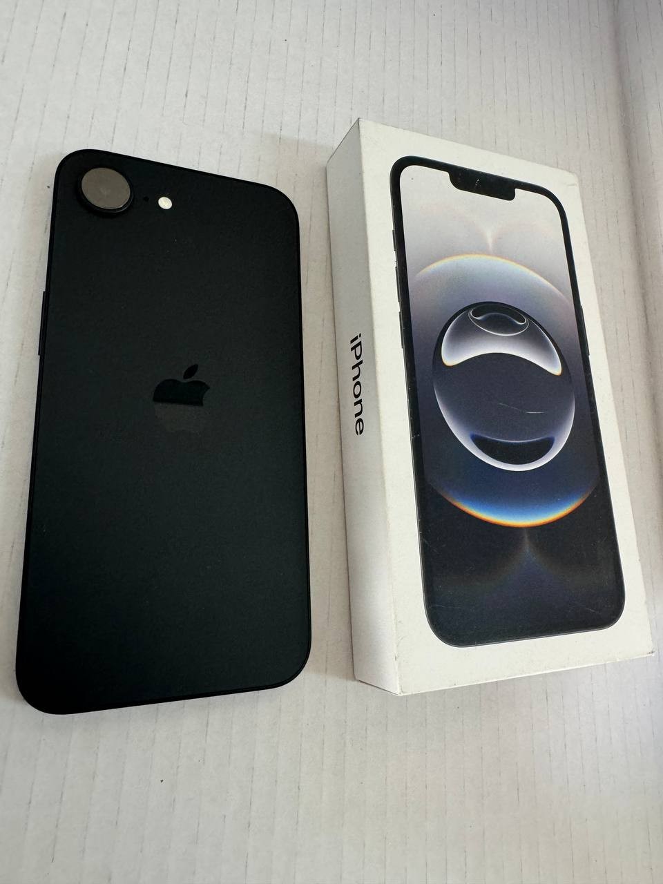 APPLE IPHONE 16E 128GB BLACK BAD-ESN W/BOX MD0D4LL/A AS-IS NEW PARTS OEM BATTERY