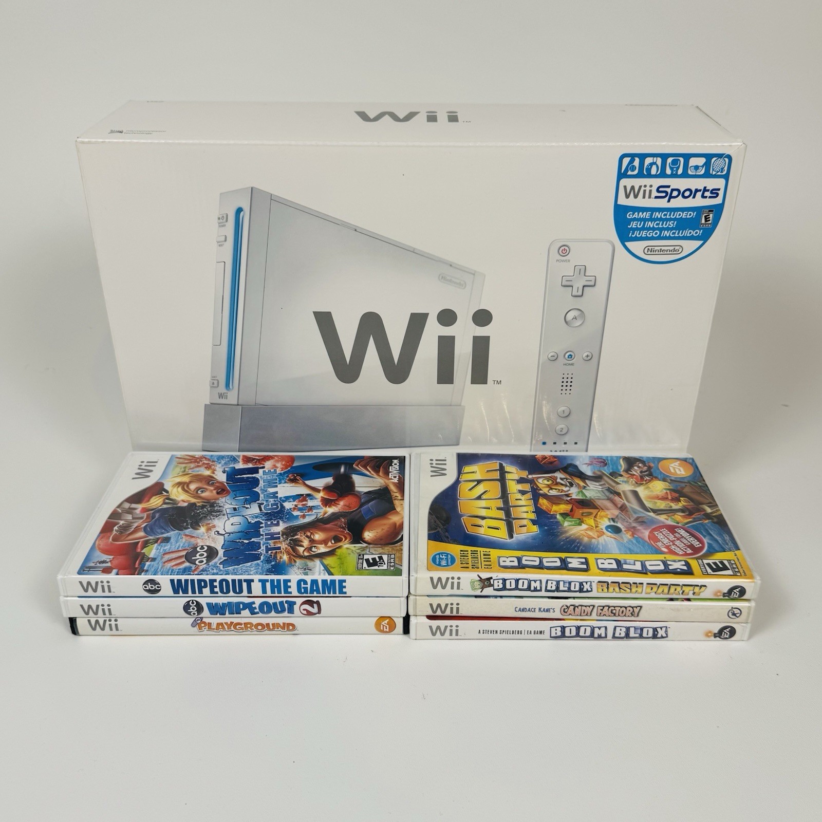 Nintendo Wii RVL-001 Console Boxed Bundle GameCube Compatible 6 Games – Tested