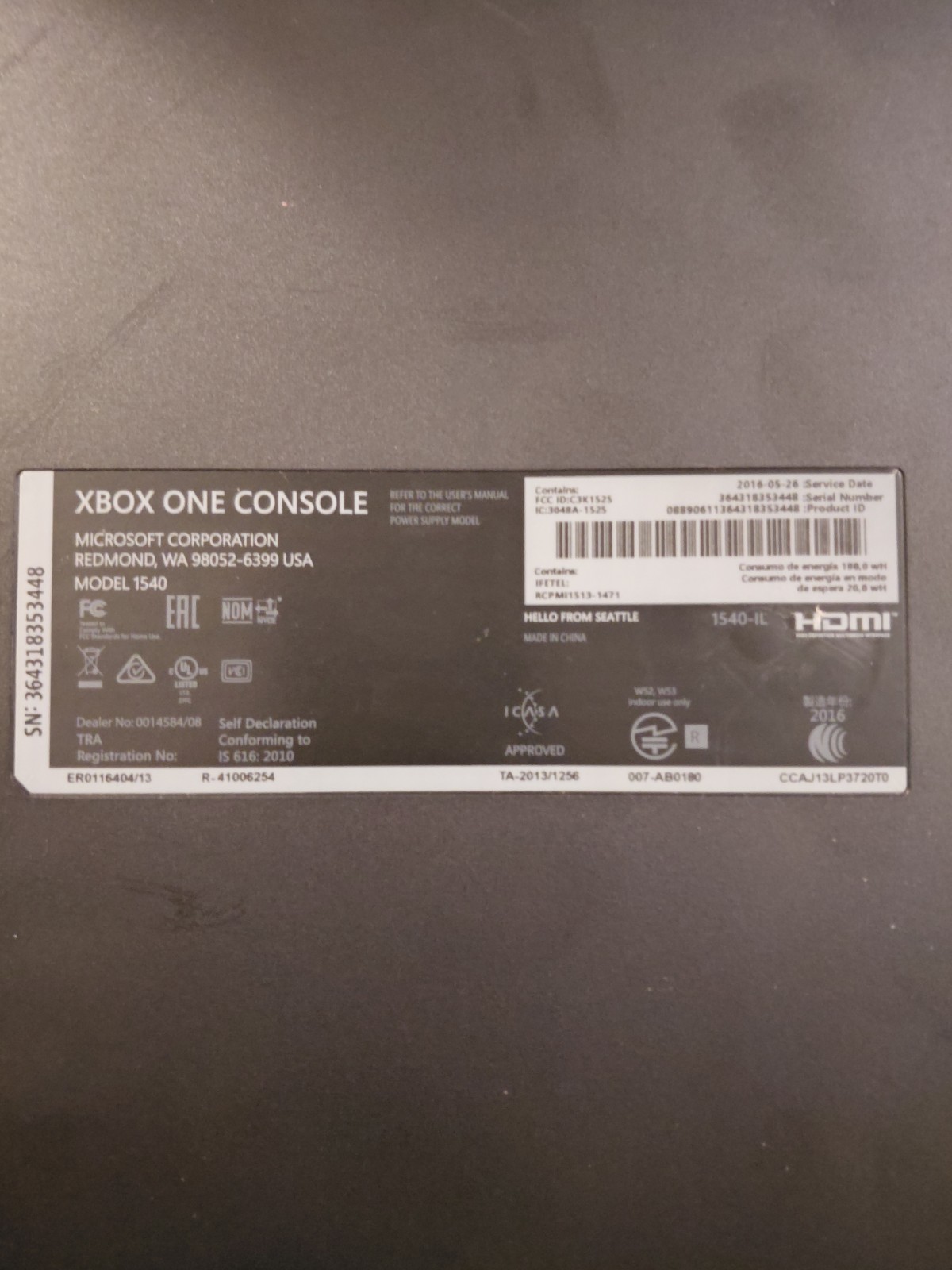 Microsoft Xbox One 500GB Home Console – Black (1540)