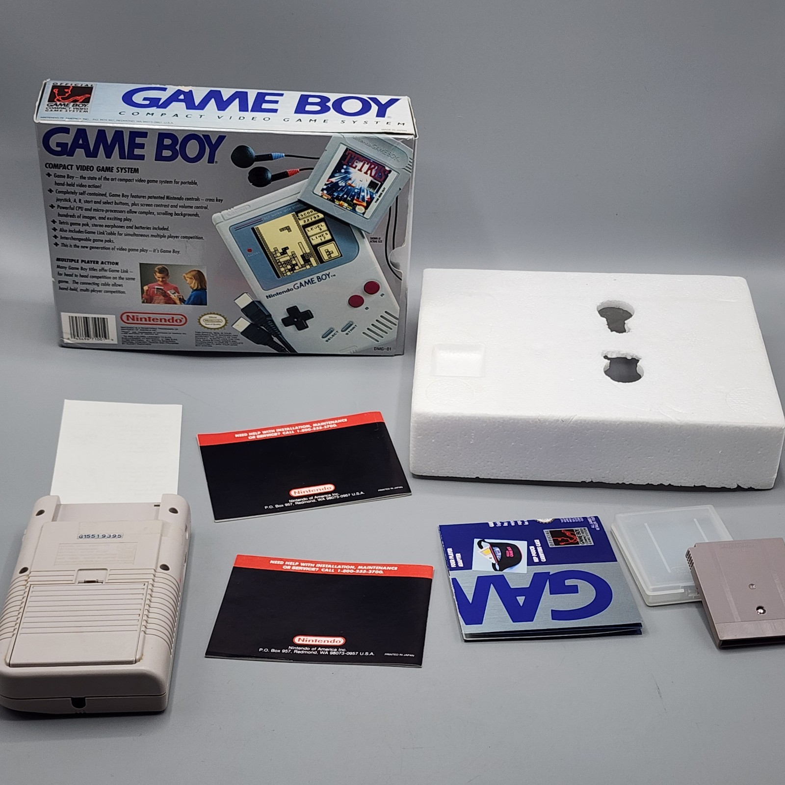 Nintendo Game Boy Handheld System 1989 DMG-01 In Box w/ Manuals & Tetris – CLEAN
