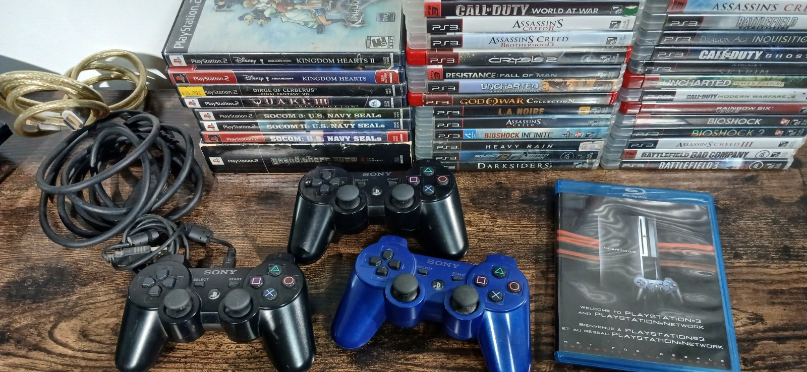 Sony PlayStation 3 Ps3 60GB Console Black Backwards Compatible 58 Games Lot