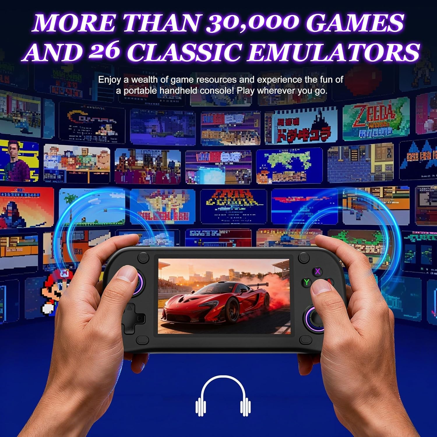 G28 Handheld Gaming Console – 4.3” Display, Expandable 64GB, Free Skins Included