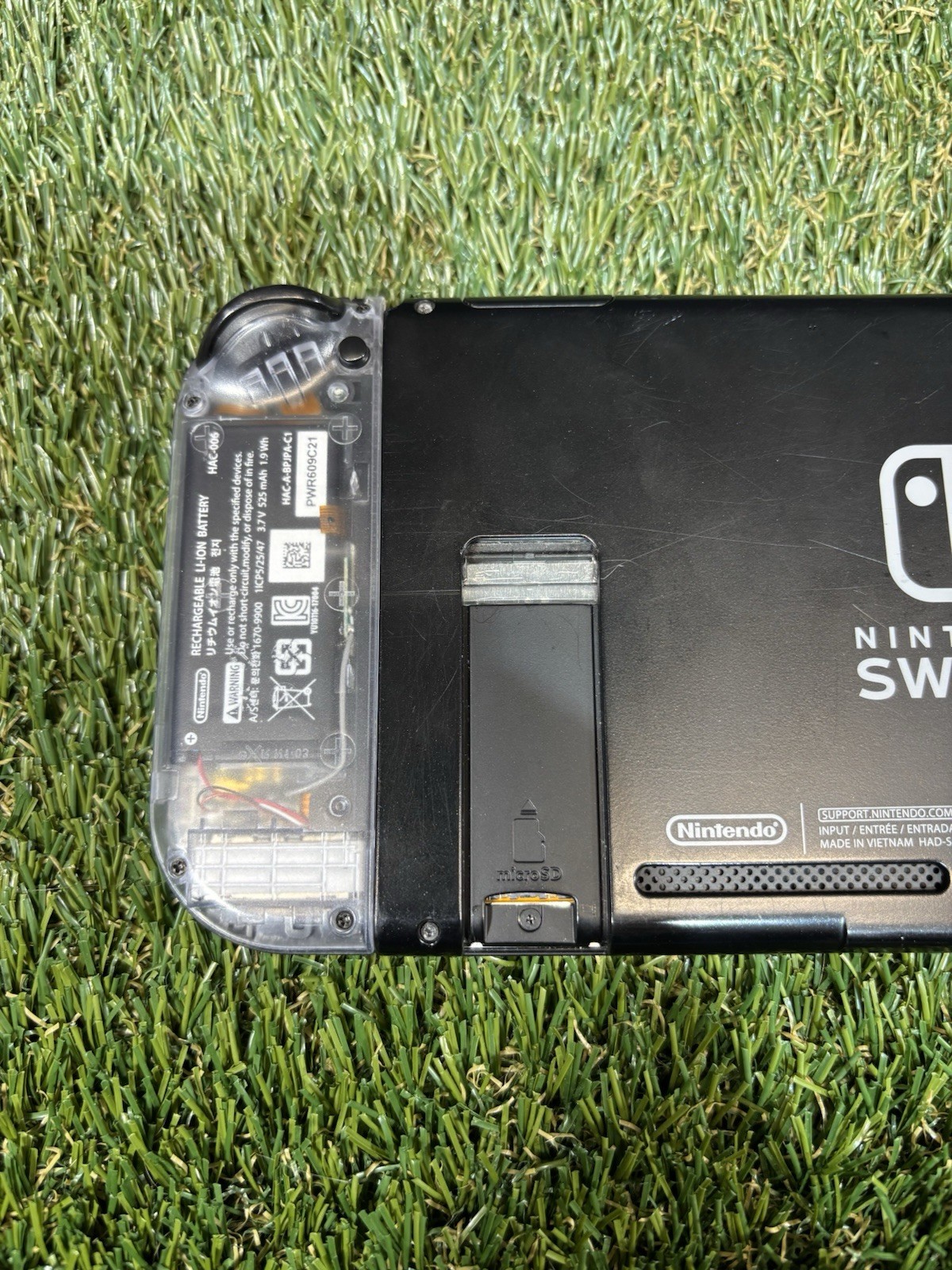 Nintendo Switch V2 Console Bundle + Clear Joy-Cons and Case Works Perfectly