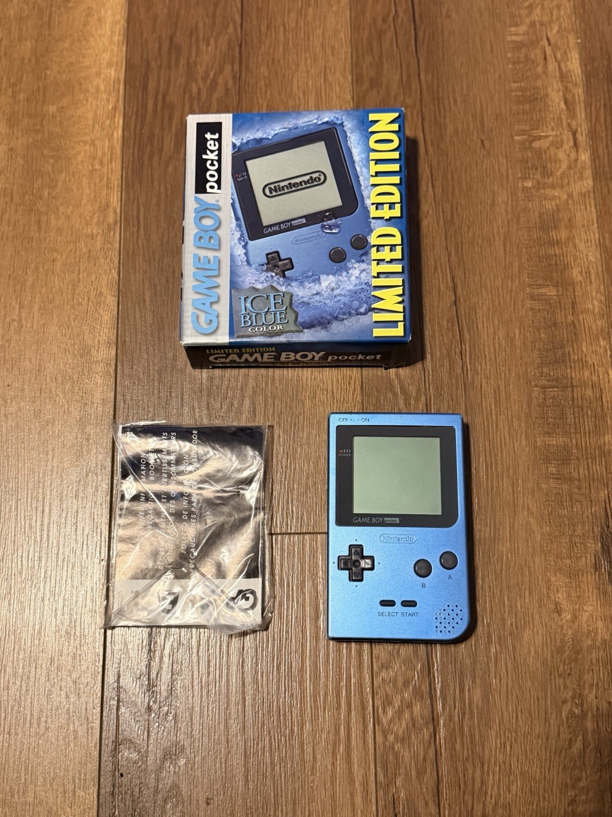 Game Boy Pocket Ice Blue Limited Edition W/ Box Manual Complete CIB (FAST SHIP!)