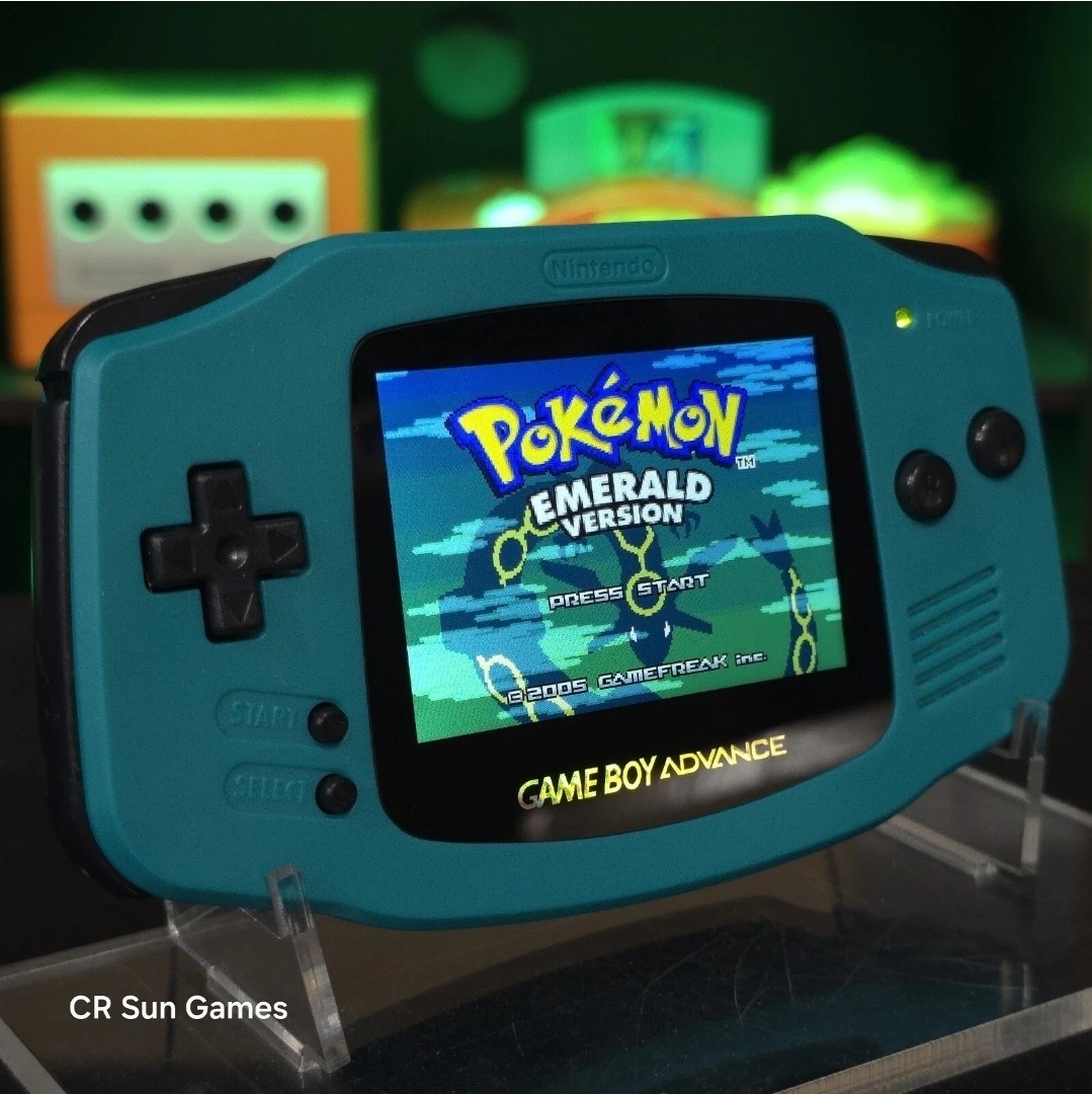 Teal Game Boy Advance GBA iPS V5 LCD USB-C 1800 mAh Rechargeable Battery