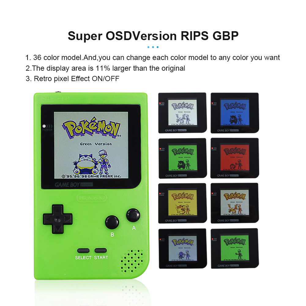 5Level Brightness 8Color IPS Backlight LCD Nintendo GameBoy Pocket GBP Console