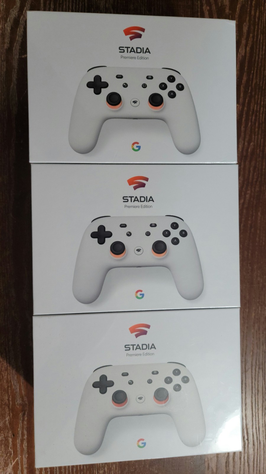 Lot of 3 Brand New Google Stadia Premiere Edition Controllers