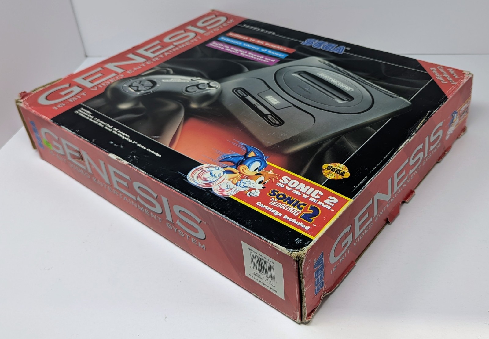 Sega Genesis Model 2 Console Sonic 2 System Box & Manual – No Game – Tested!