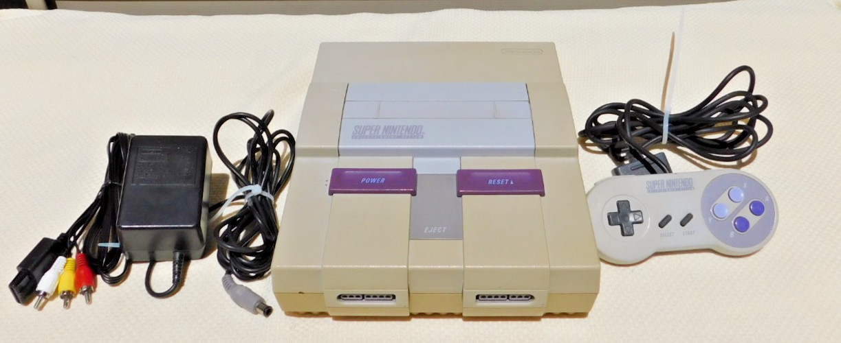 Super Nintendo SNES Console SNS-001 Controller, Power Cord, & AV Cables Tested