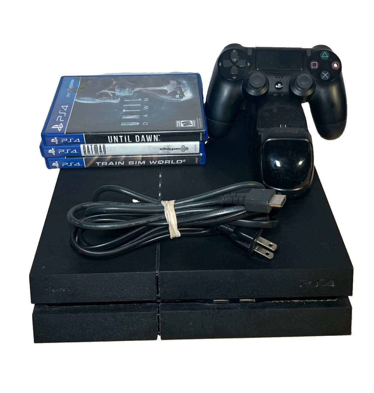 Sony PlayStation 4 500GBConsole Black W/3 Games,Charging Dock,Controller Tested