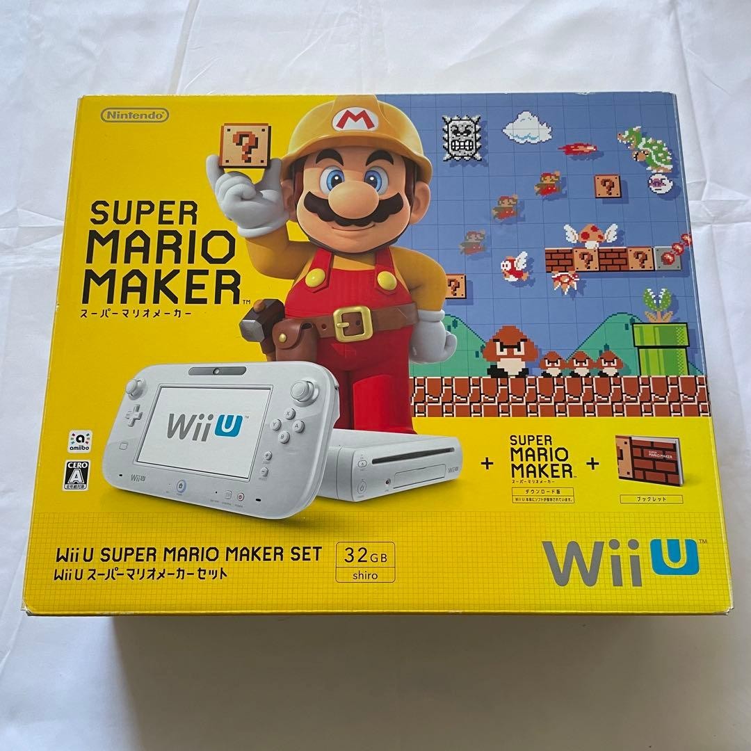 Nintendo Wii U Super Mario Maker Set Console 32GB White Used