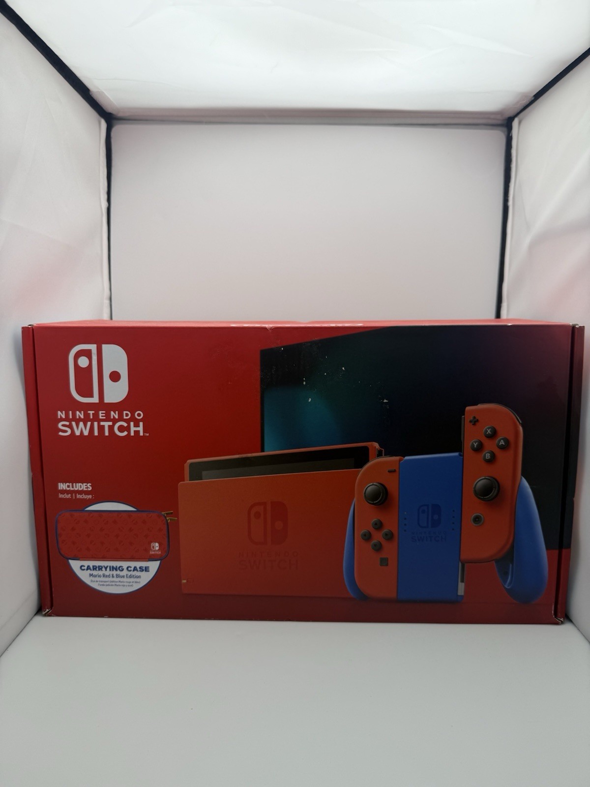 Nintendo Switch Mario Red & Blue Edition Console HAC-001 V2 Excellent Condition