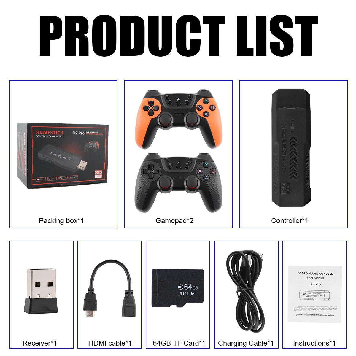 X2 Pro 4K Game Console 50+ Emulators 35,000 Games 256GB 2 Wireless Controllers