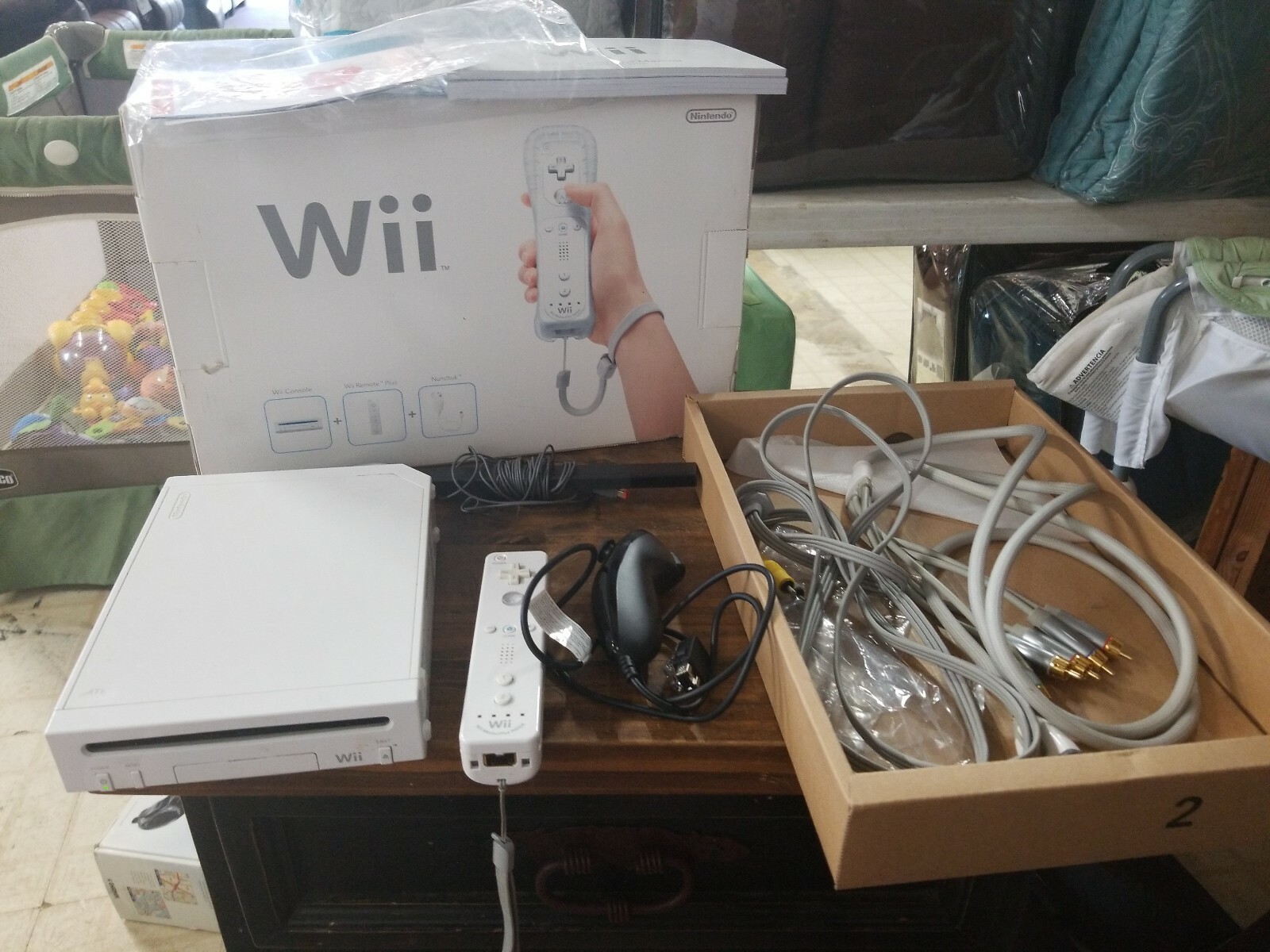 Nintendo Wii Console With Original Box, 1 Controller & 1 Nunchuck