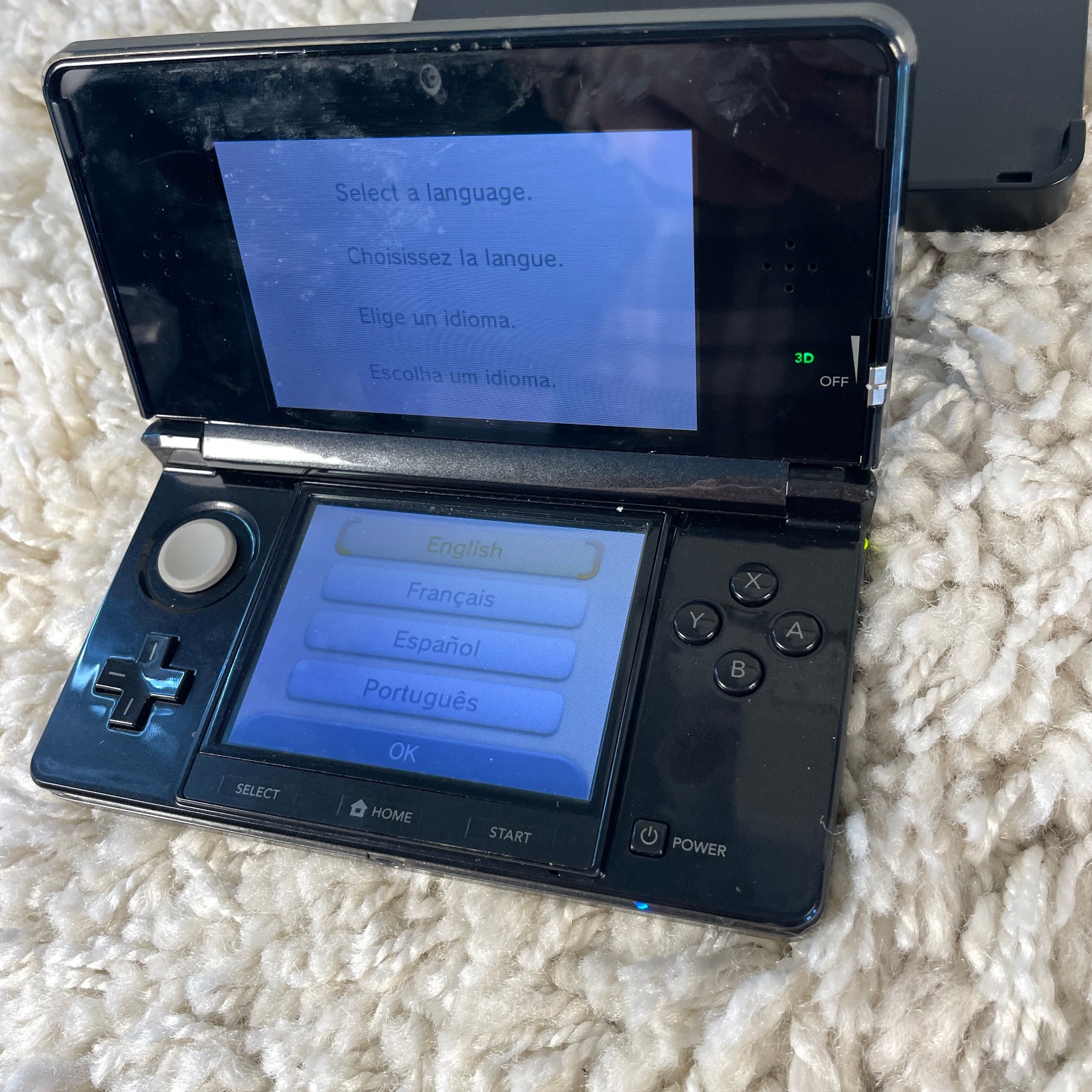 Nintendo 3DS Cosmo Black Launch Handheld Console System CTR-001 Read
