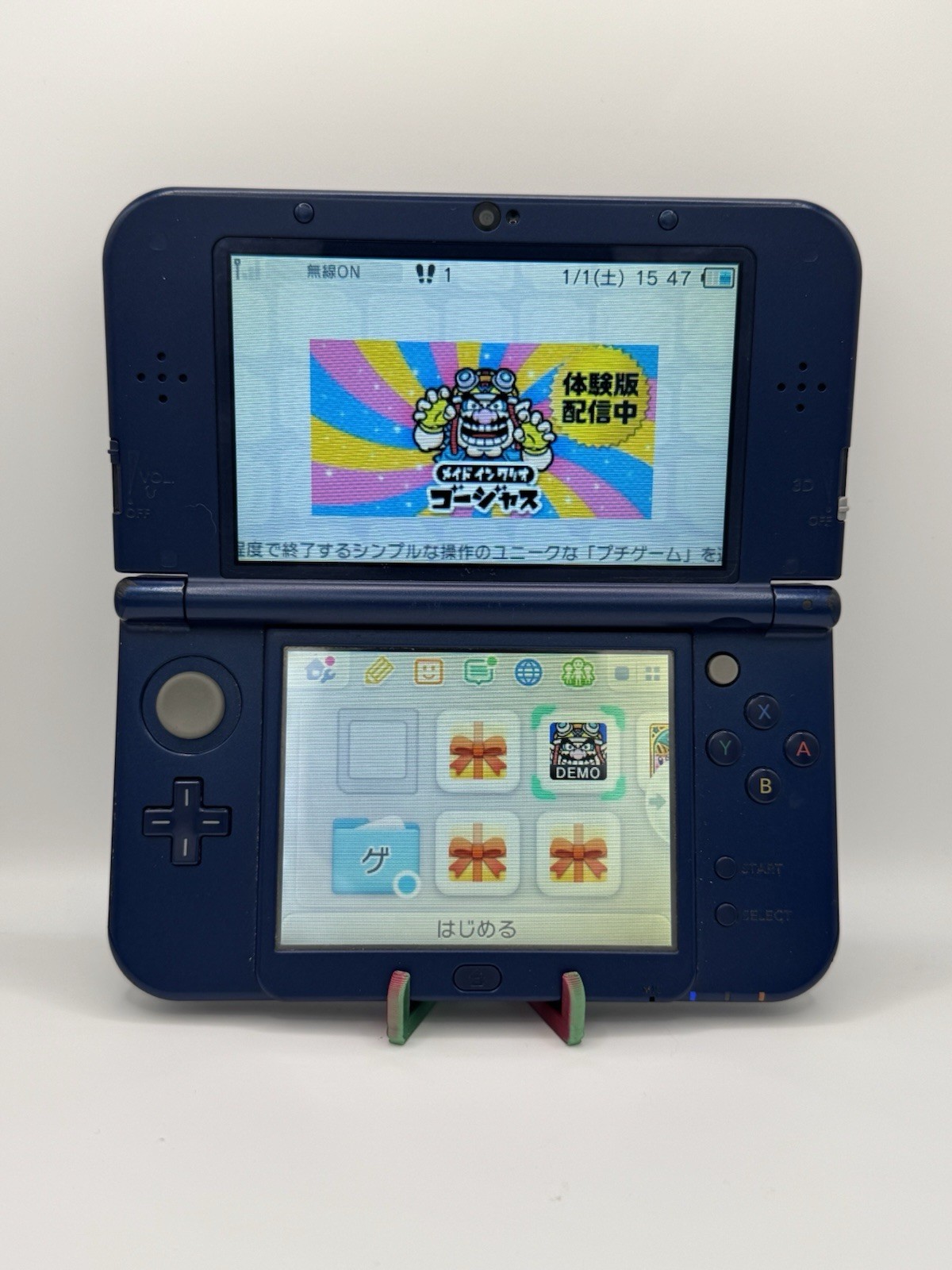 *US SELLER* Nintendo “New” 3DS Ll Metallic Blue Tested & Working With charger