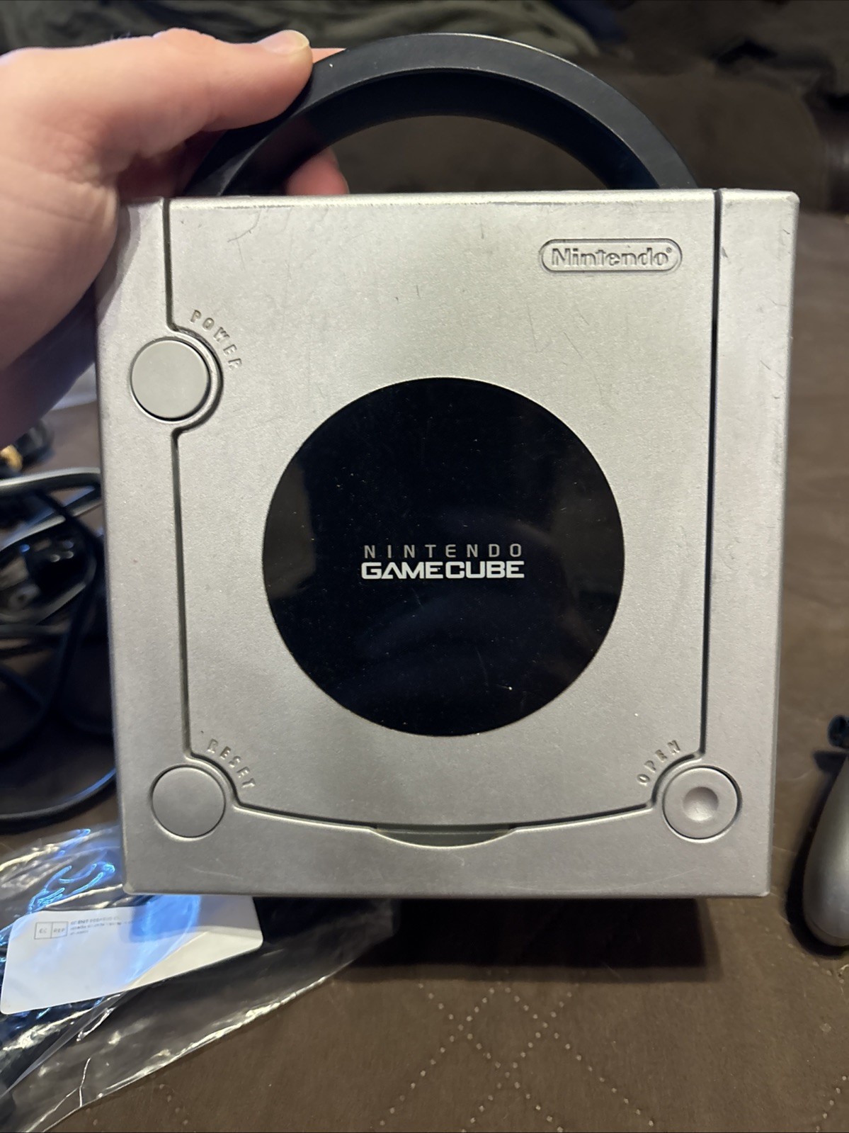 Nintendo GameCube Silver Console with Game Boy Player, Disc CIB and Controller