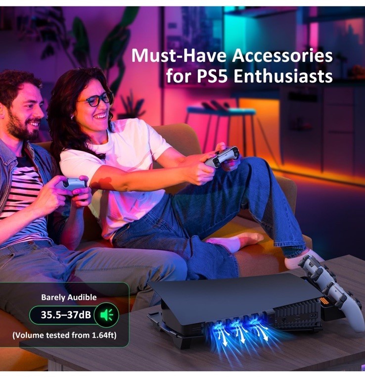 🔥PS5 NEXIGO HORIZONTAL STAND KITS WITH COOLING FAN AND CHARGING DOCK PS5