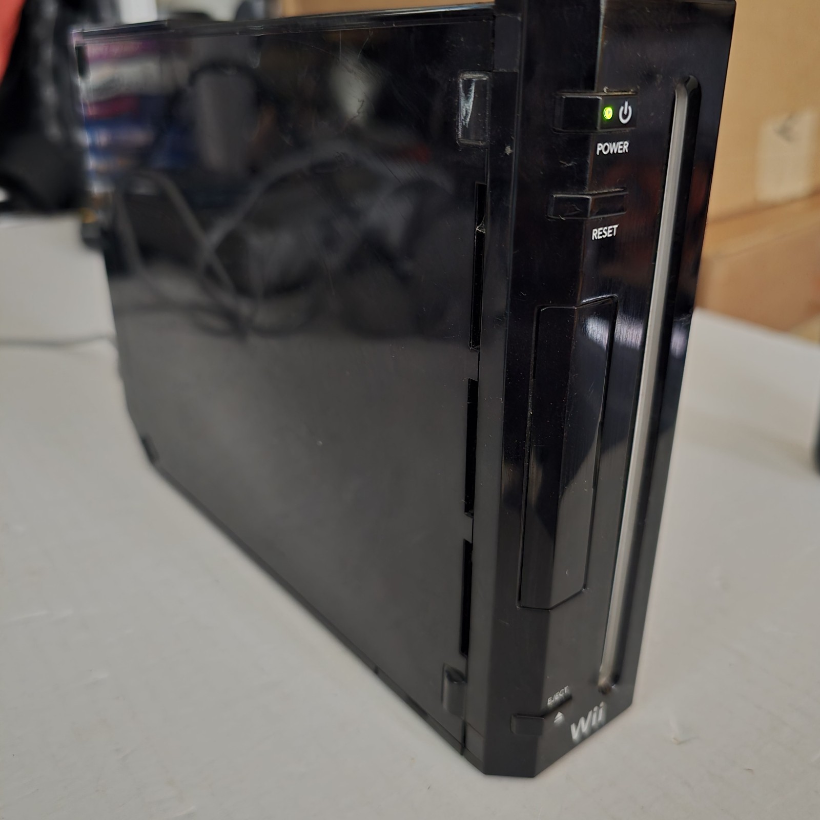 Nintendo Wii Black RVL-001 Console and cables Only- TESTED WORKS