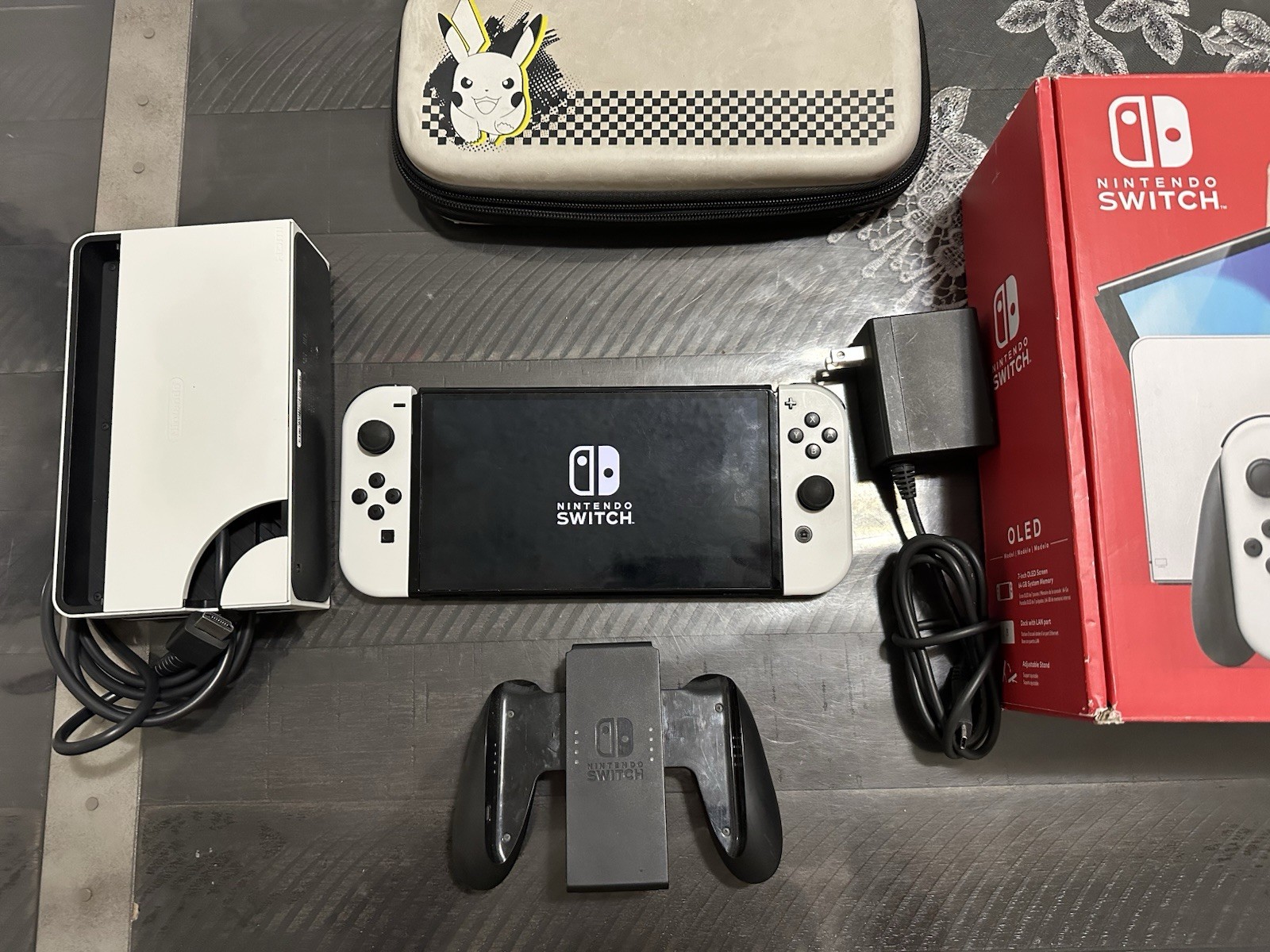 Nintendo Switch OLED 64GB Handheld Console – White with Case & All Accessories