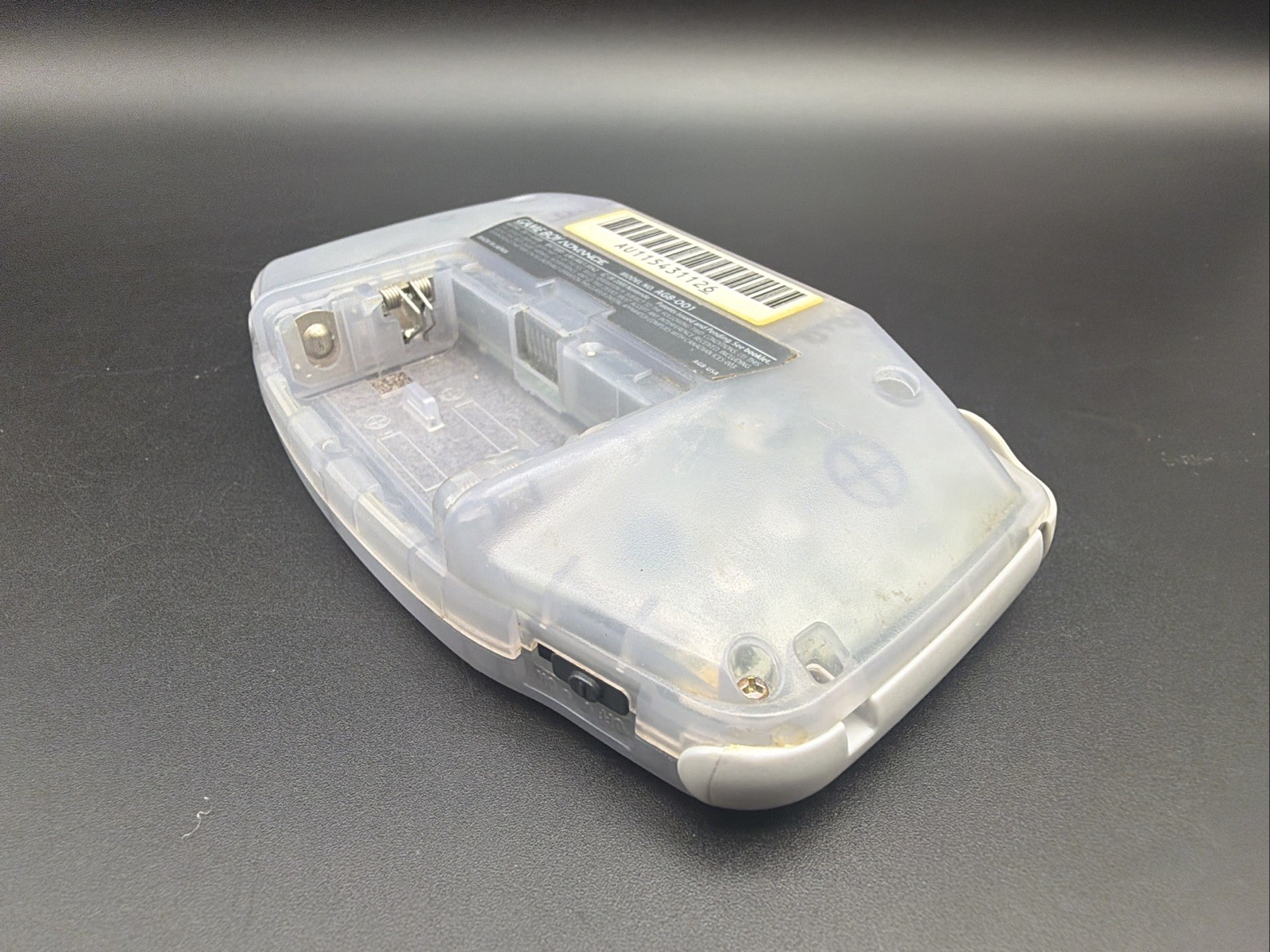 Nintendo Game Boy Advance Console System Clear Glacier Works No Battery Cover!