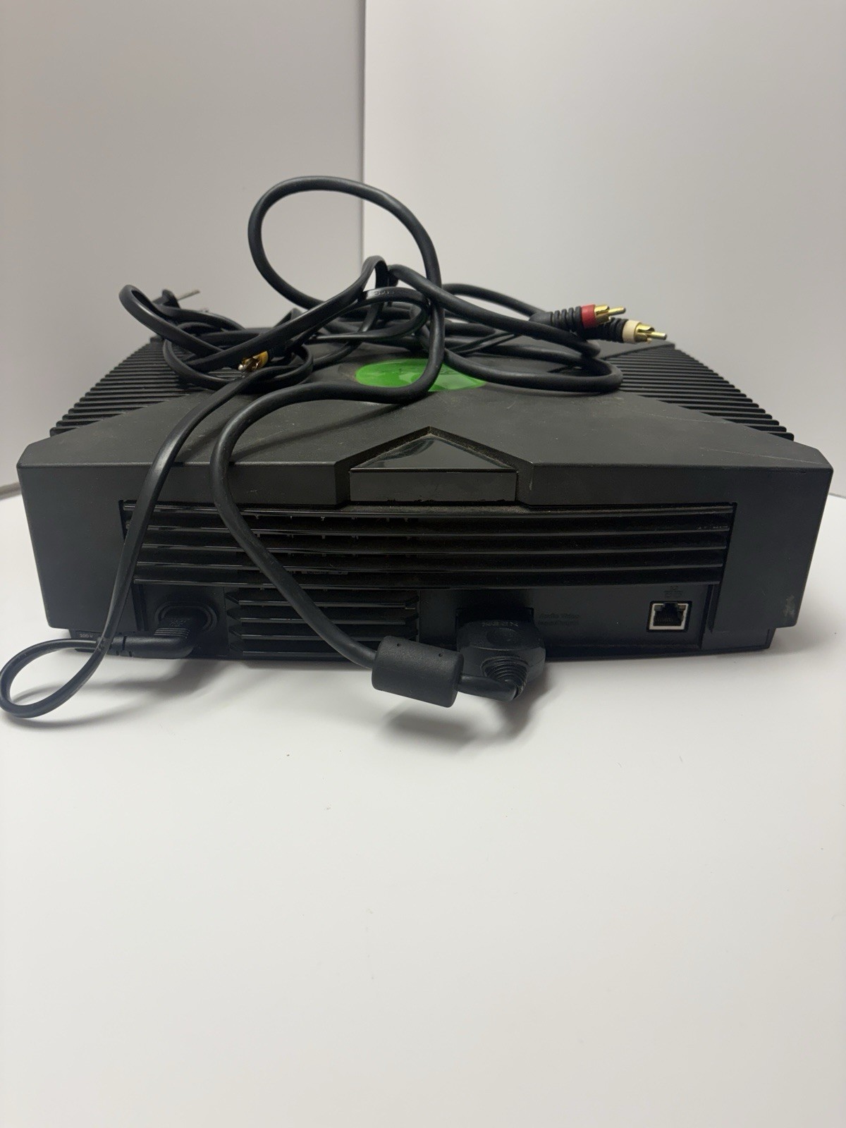 Microsoft Xbox Black Console 480p Composite RCA Memory Slot w AV Cable FOR PARTS