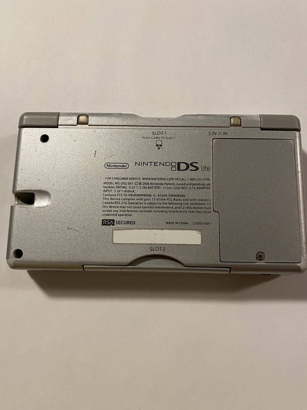 Nintendo DS Lite Launch Edition Silver System “For Parts Or Repair Sold As Is”