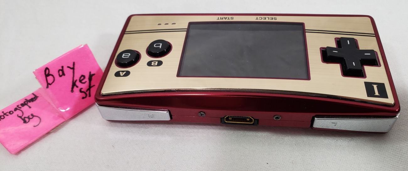 Nintendo Game Boy Micro Famicom Red Gold Console 20th Mario COMPLETE Box GameBoy