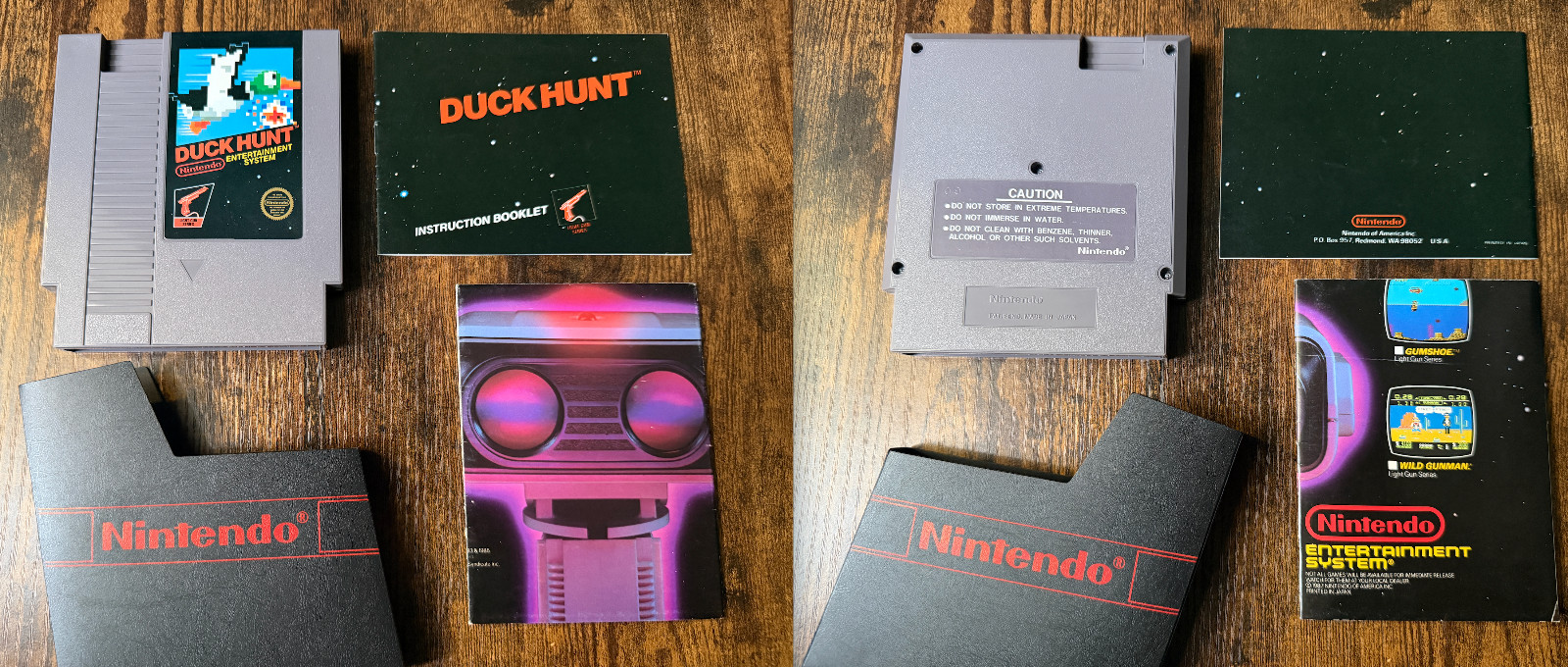 Stack-Up/Gyromite/Duck Hunt Nintendo NES complete box rob post-Deluxe Set system