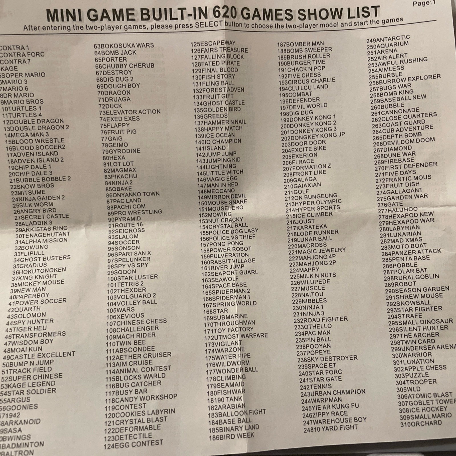 Mini Game Built-In Entertainment System w/ 620 Classic Games
