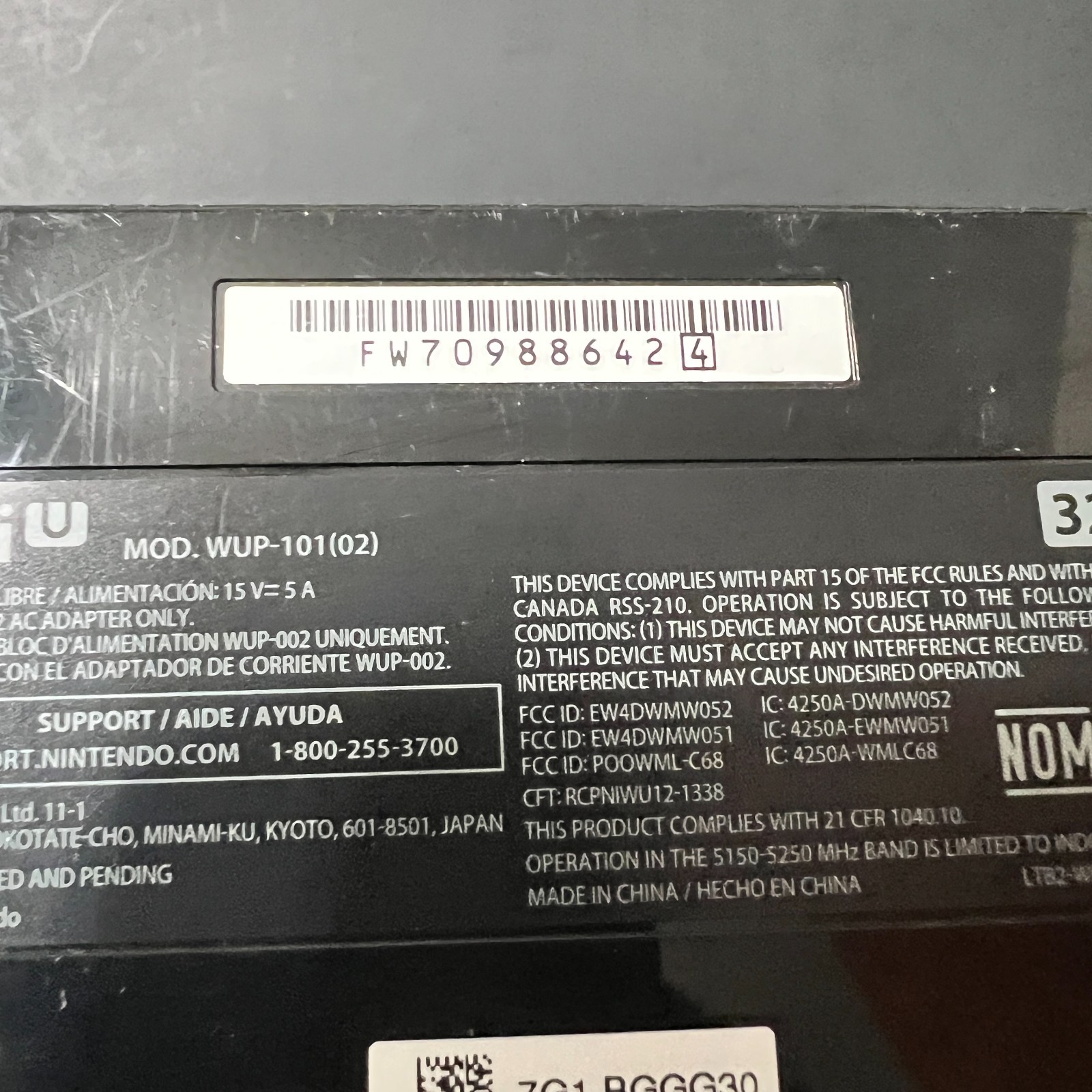 Nintendo Wii U 32GB Deluxe Console Only Factory Reset/Tested WUP-101(02) Black