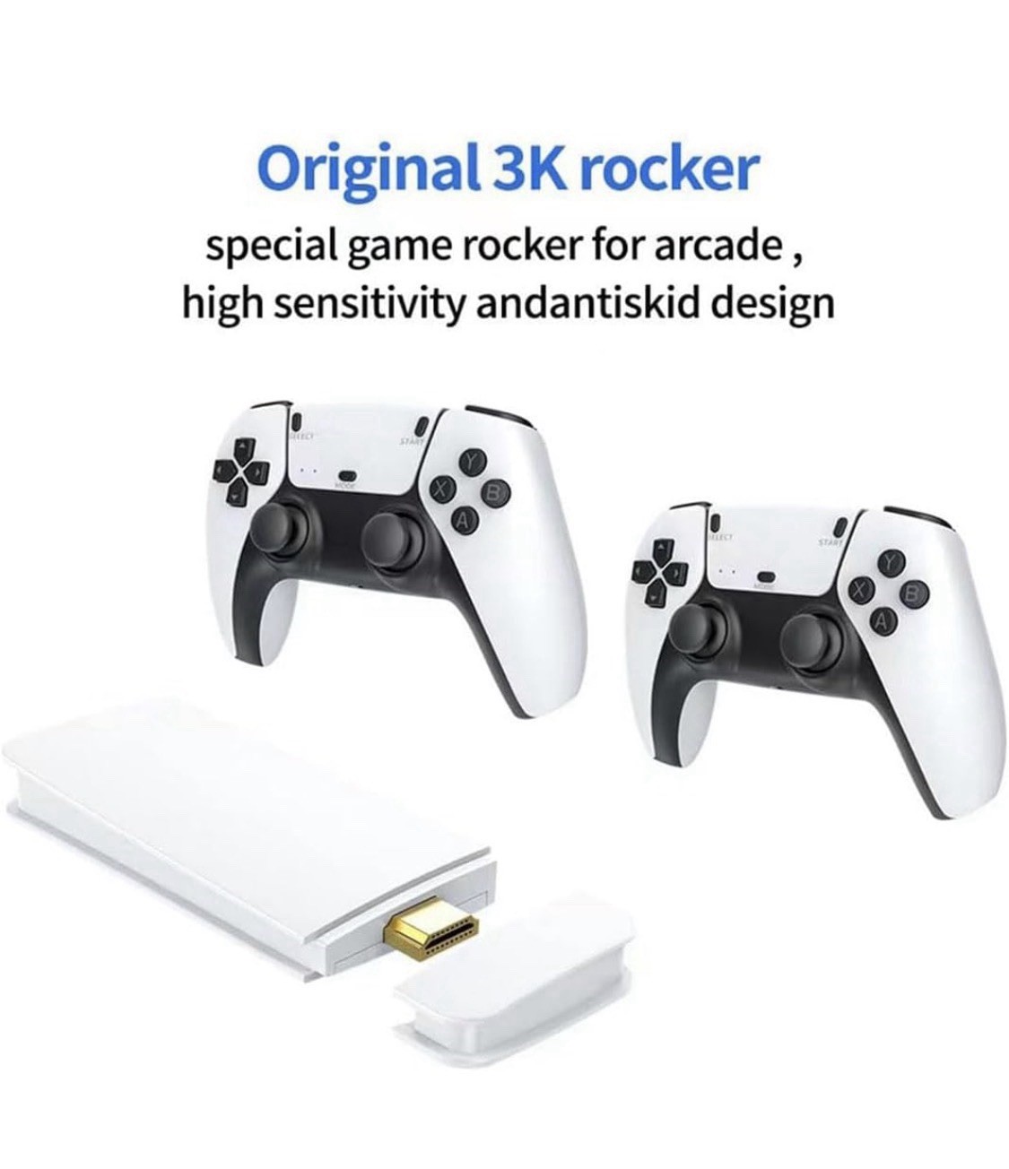 4K HD Handheld Game Console Wireless Controllers HDMI White Black 3D