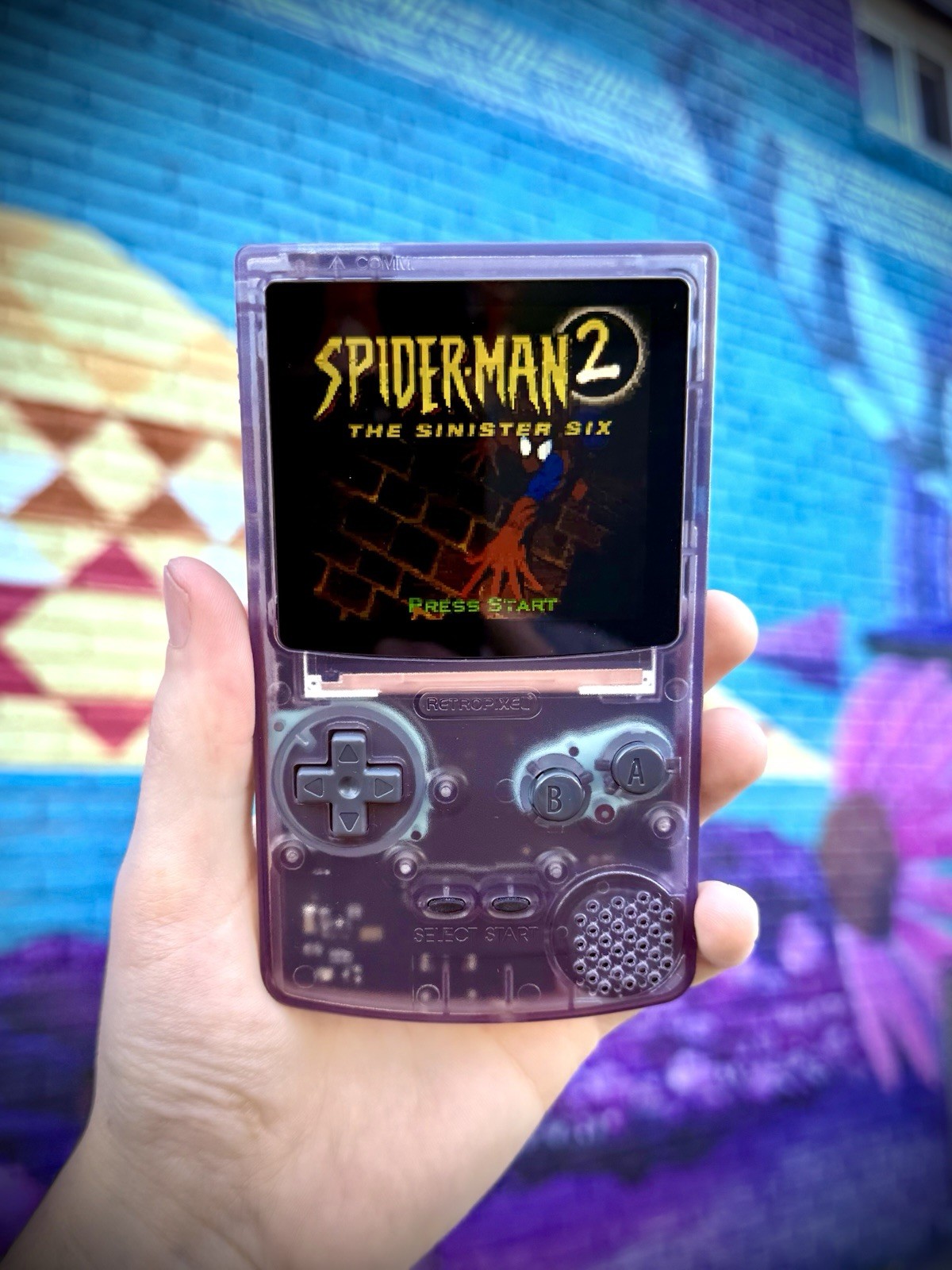 Atomic Purple Nintendo Gameboy Color IPS Mod W/ USB C Rechargeable Battery
