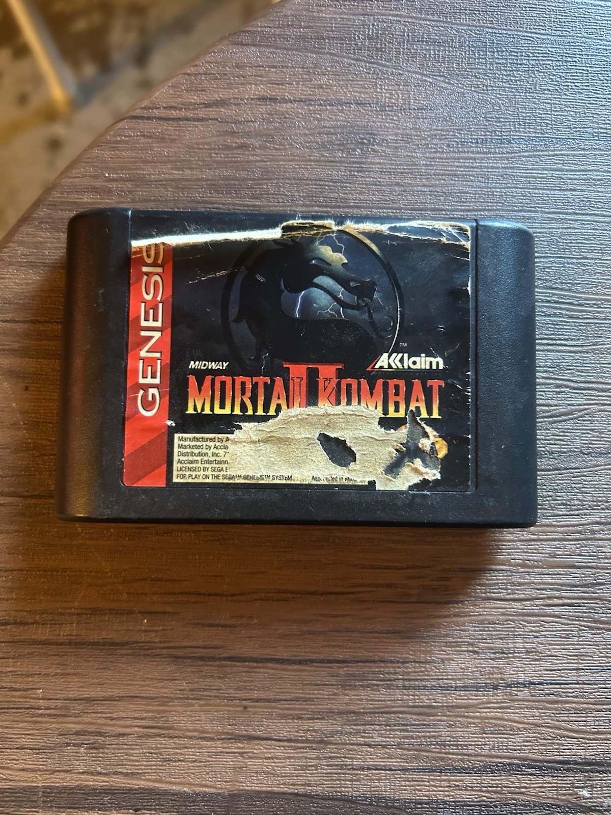Sega Genesis 16-bit Console W/ One Game Mortal Kombat, Cords And A Controller