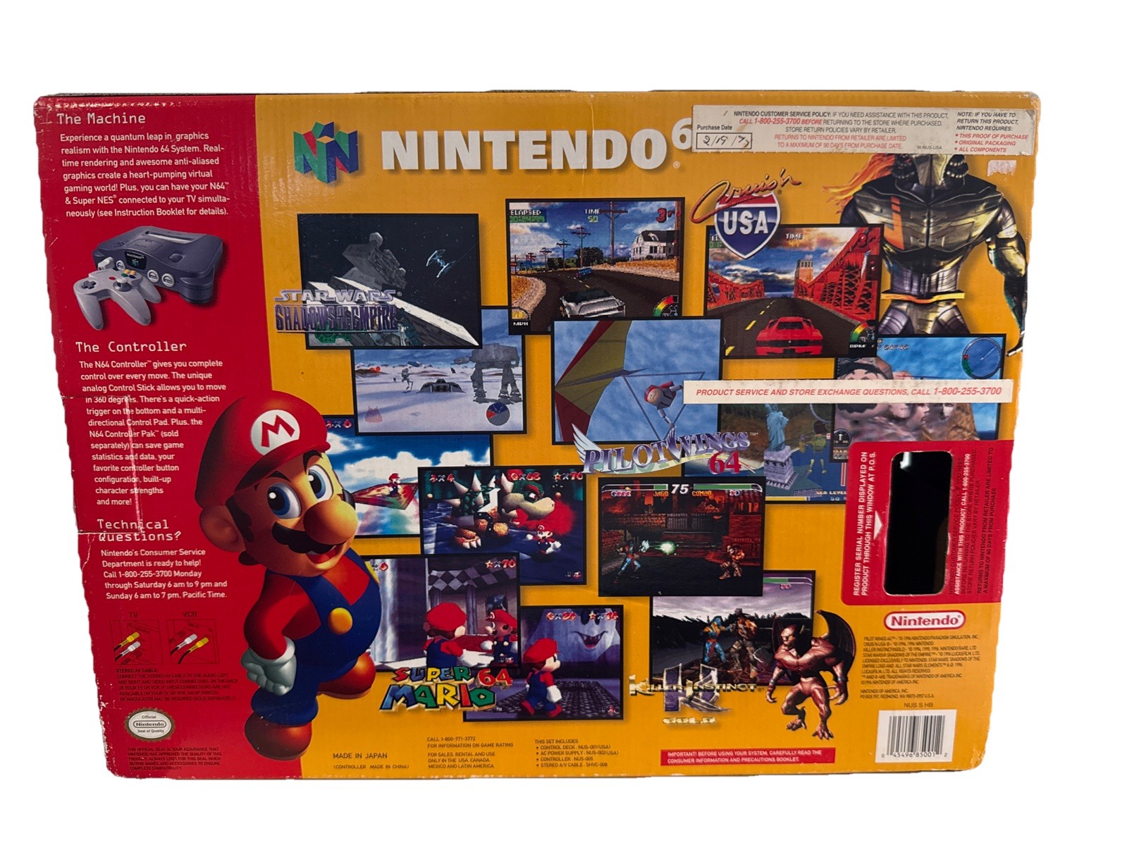 Nintendo 64 – (N64 System Console, 1996) – CIB W Manual – Tested/Works