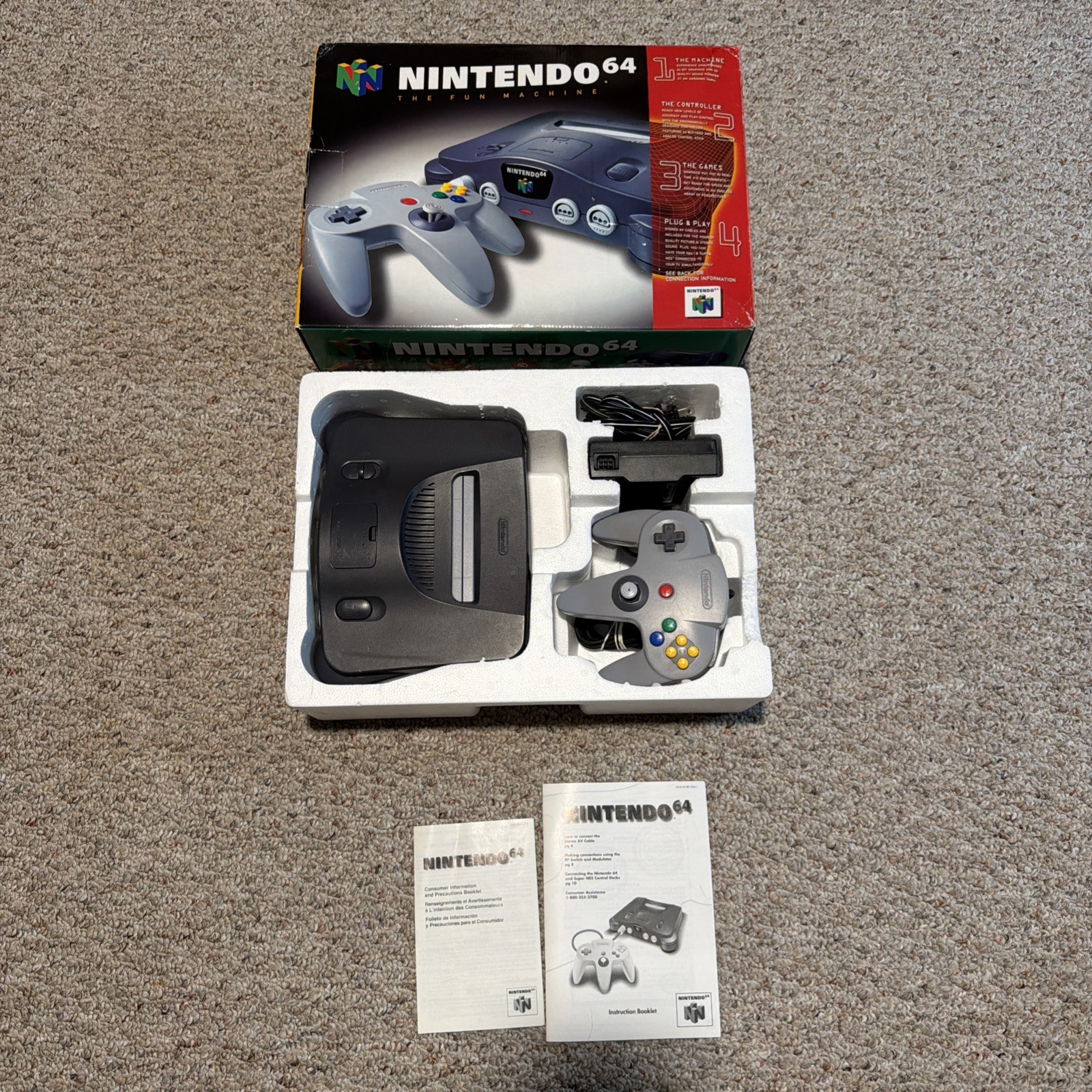 Nintendo 64 Console N64 Complete In Original Box *NICE CONDITION! Fast Shipping