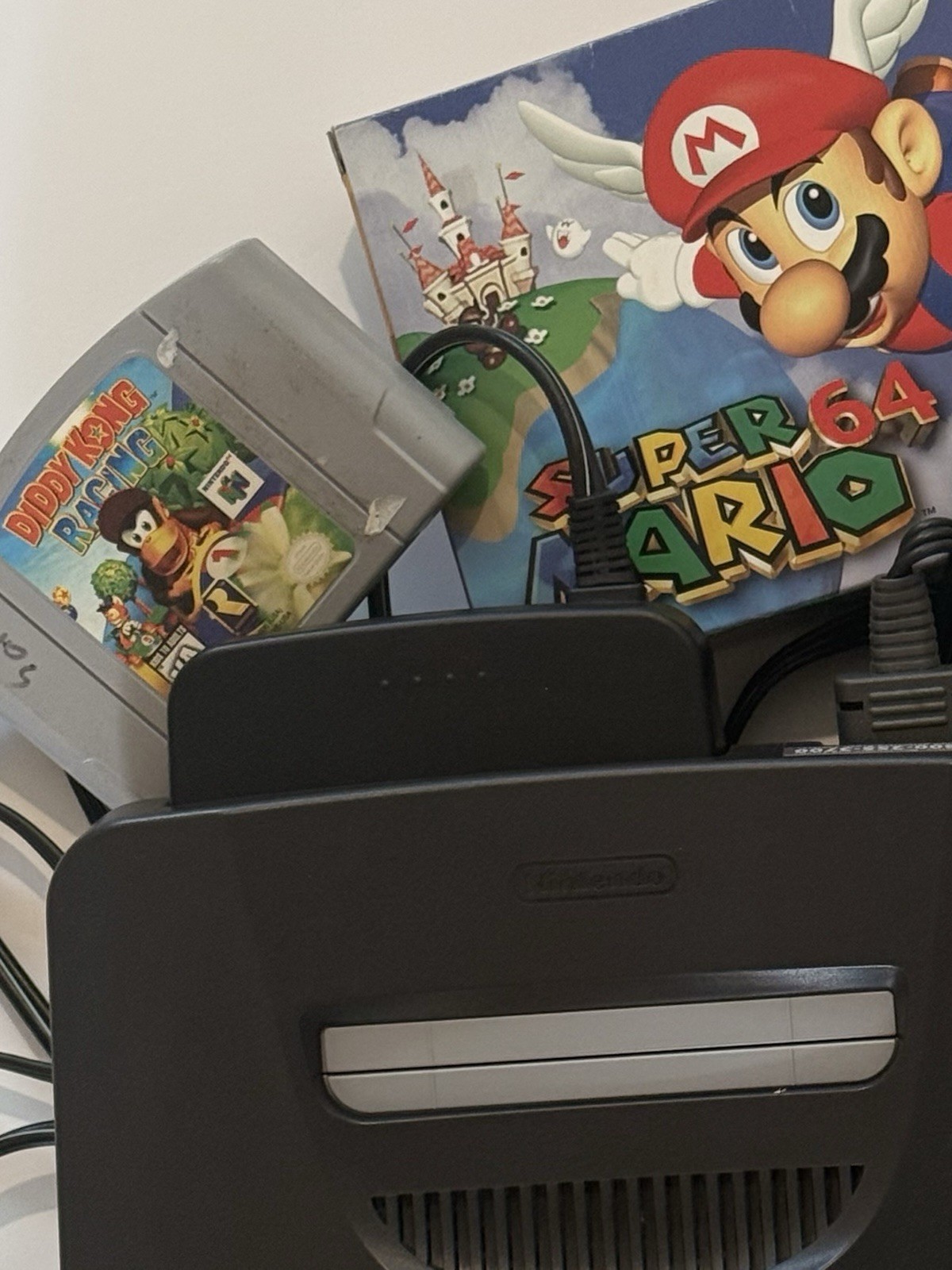 Nintendo 64 N64 Console Bundle 2 OEM Controllers Super Mario Game W/box + Diddy
