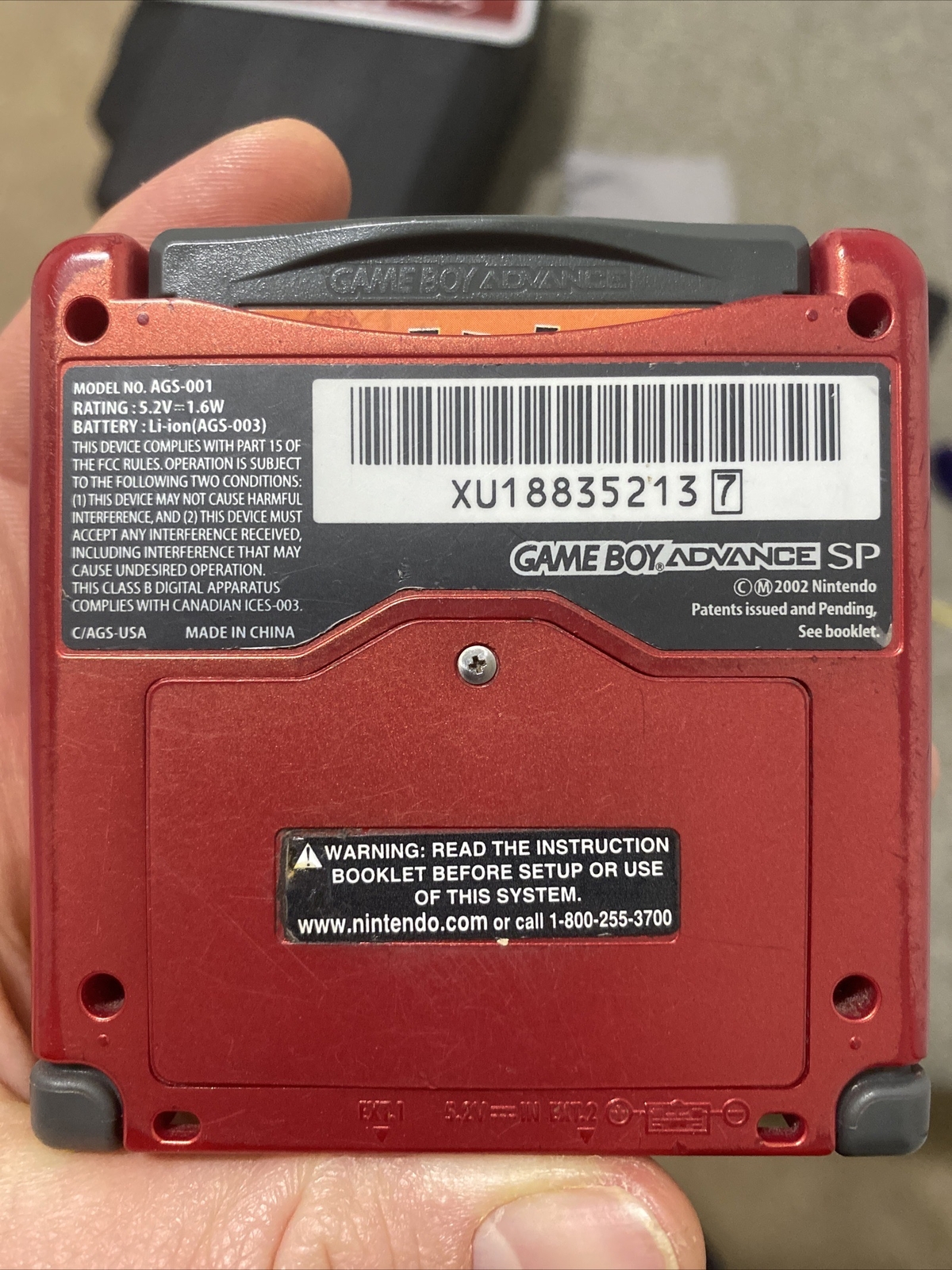 Nintendo Game Boy Advance SP Handheld System – Flame Red