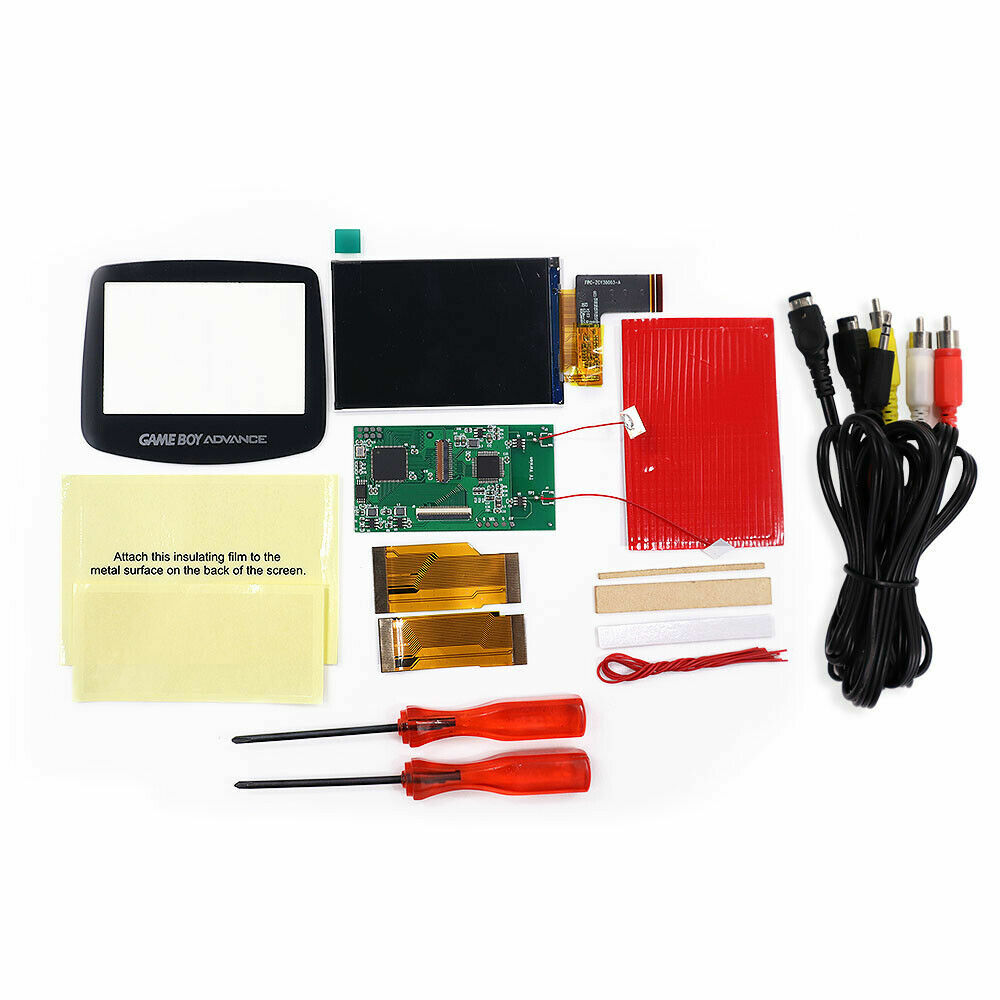Drop in 3.0″ 10 Levels Brightness TV Version IPS LCD Kit + Pre-cut Shell For GBA
