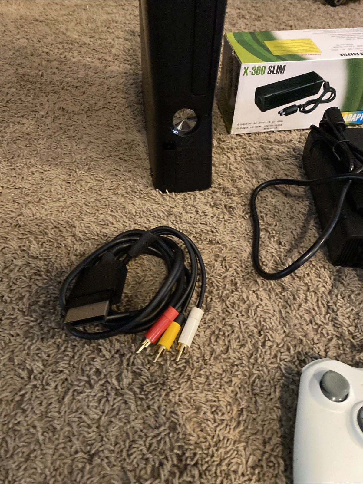 Microsoft Xbox 360 S Slim Console Bundle Controller Cables TESTED WORKING READ